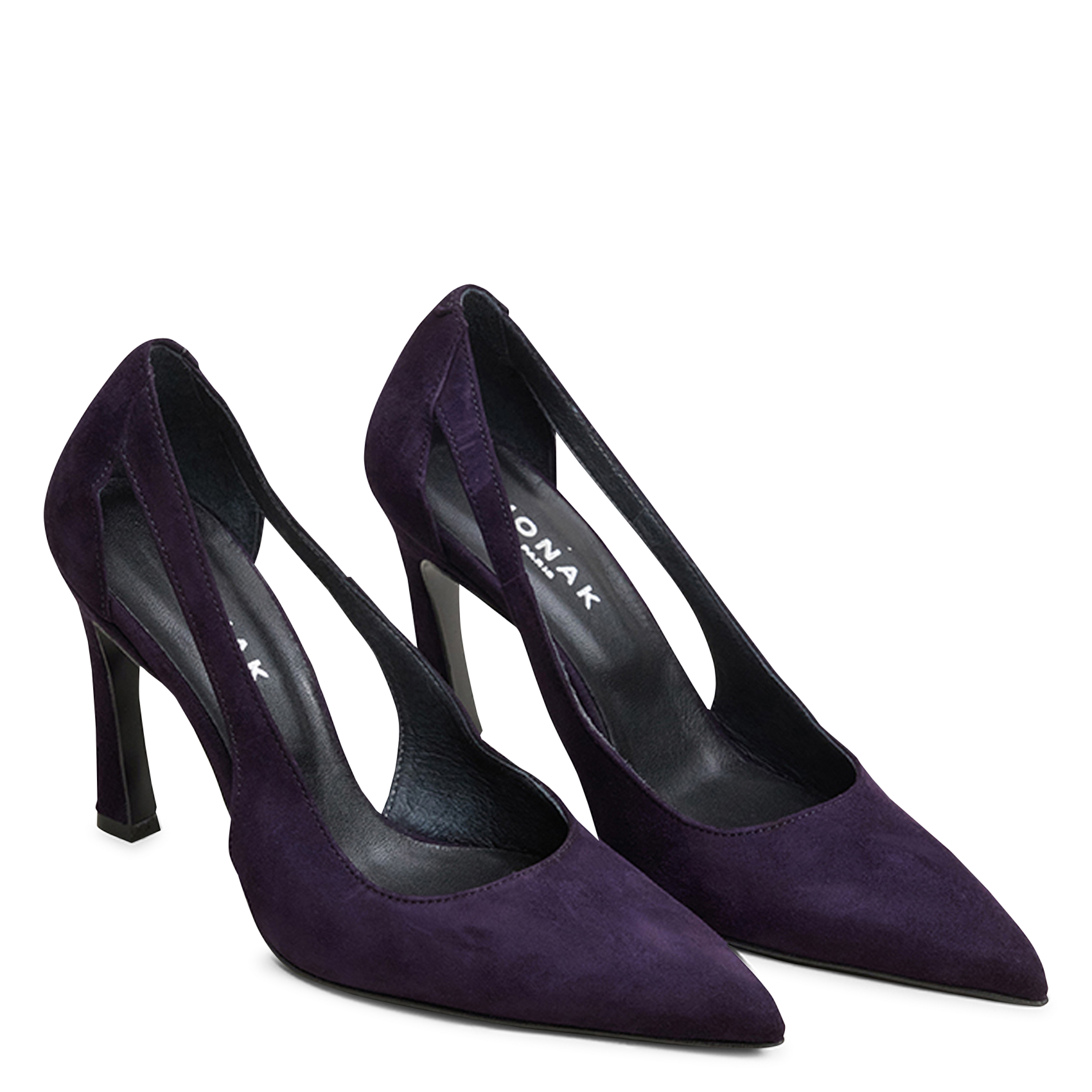 Escarpins bouts pointus en cuir velours | Violet JONAK Femme