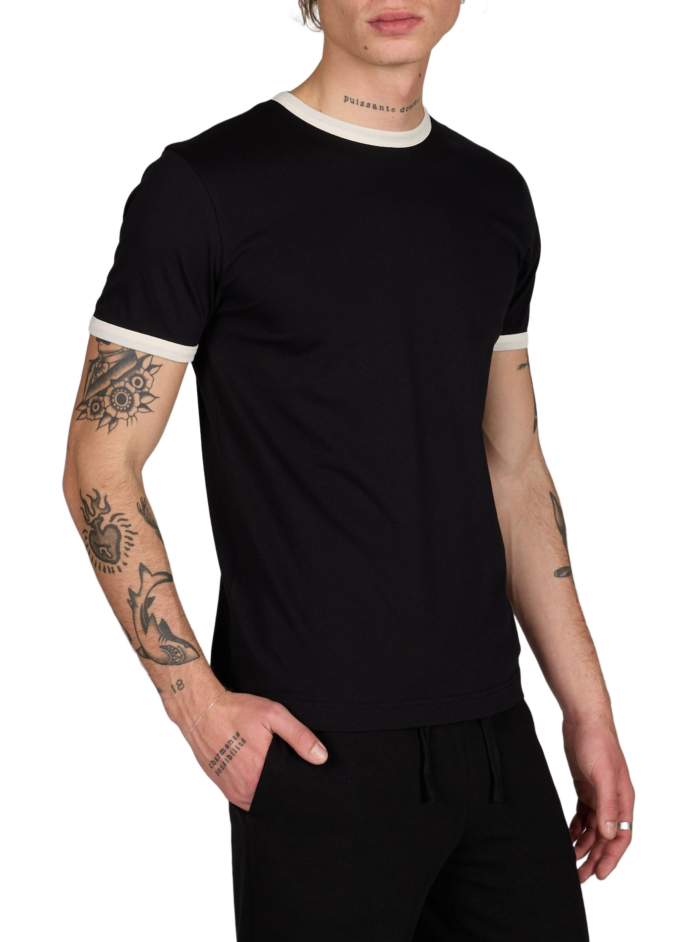 Cotton T-shirt AU PRINTEMPS PARIS Black