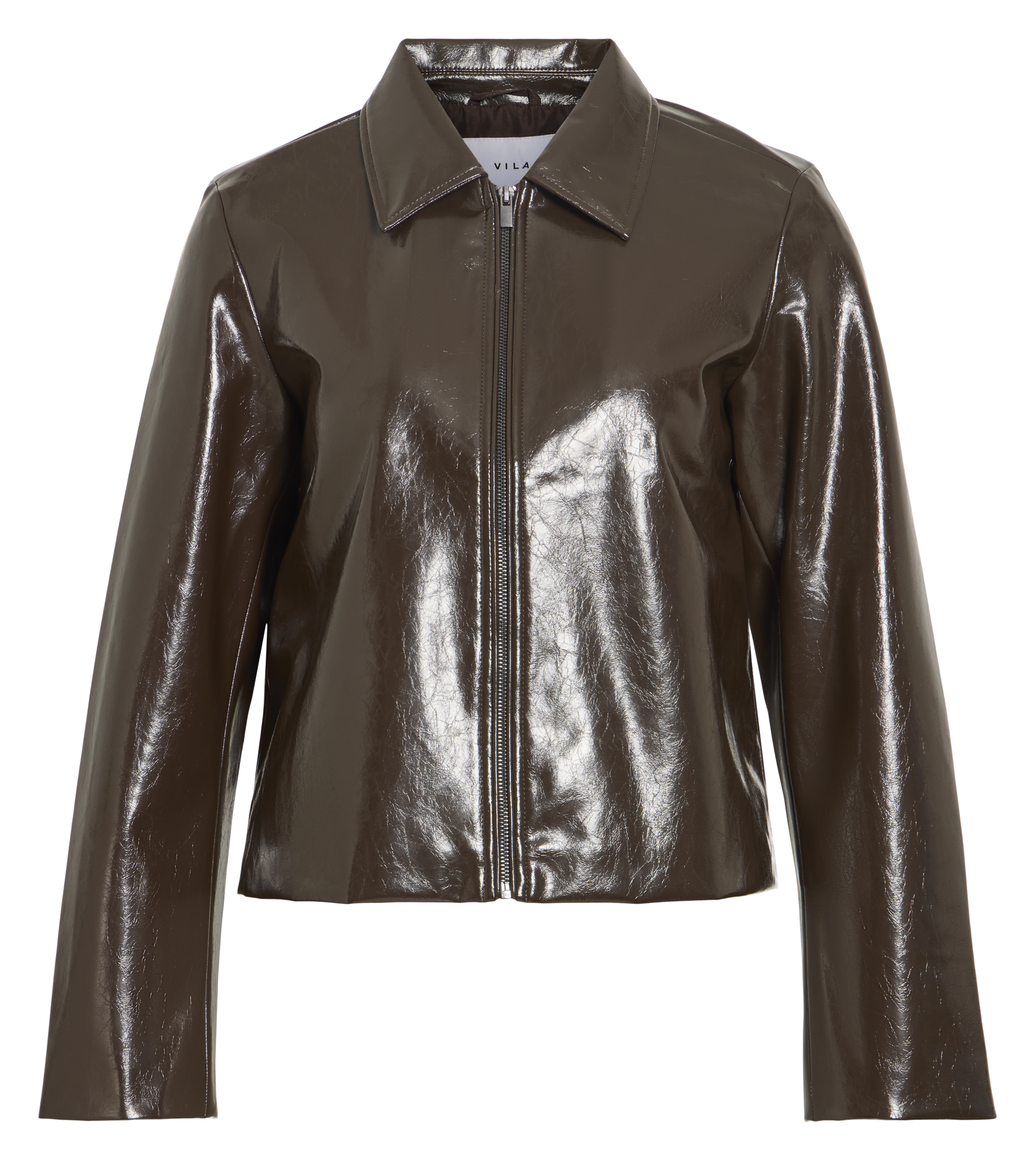 Veste droite zippée unie VILA Marron
