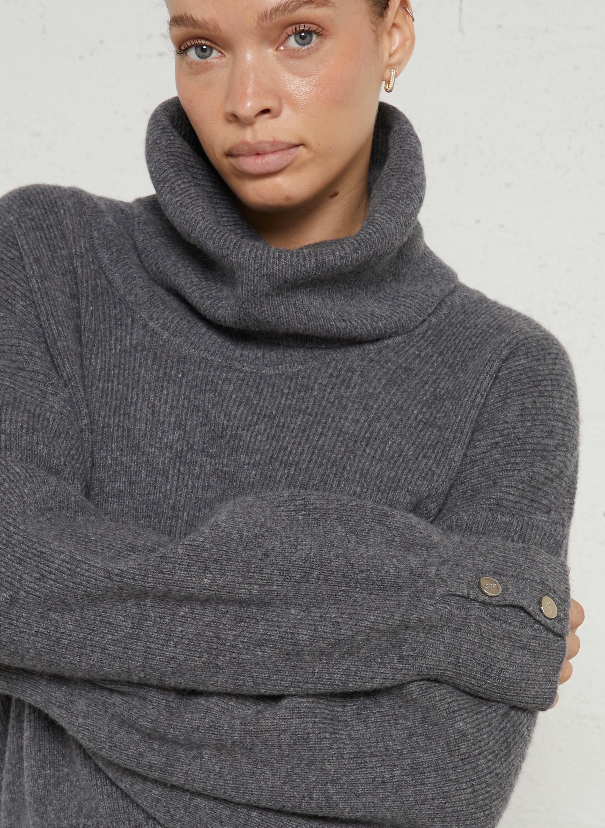 Pull ample col roulé en laine LIU JO Gris