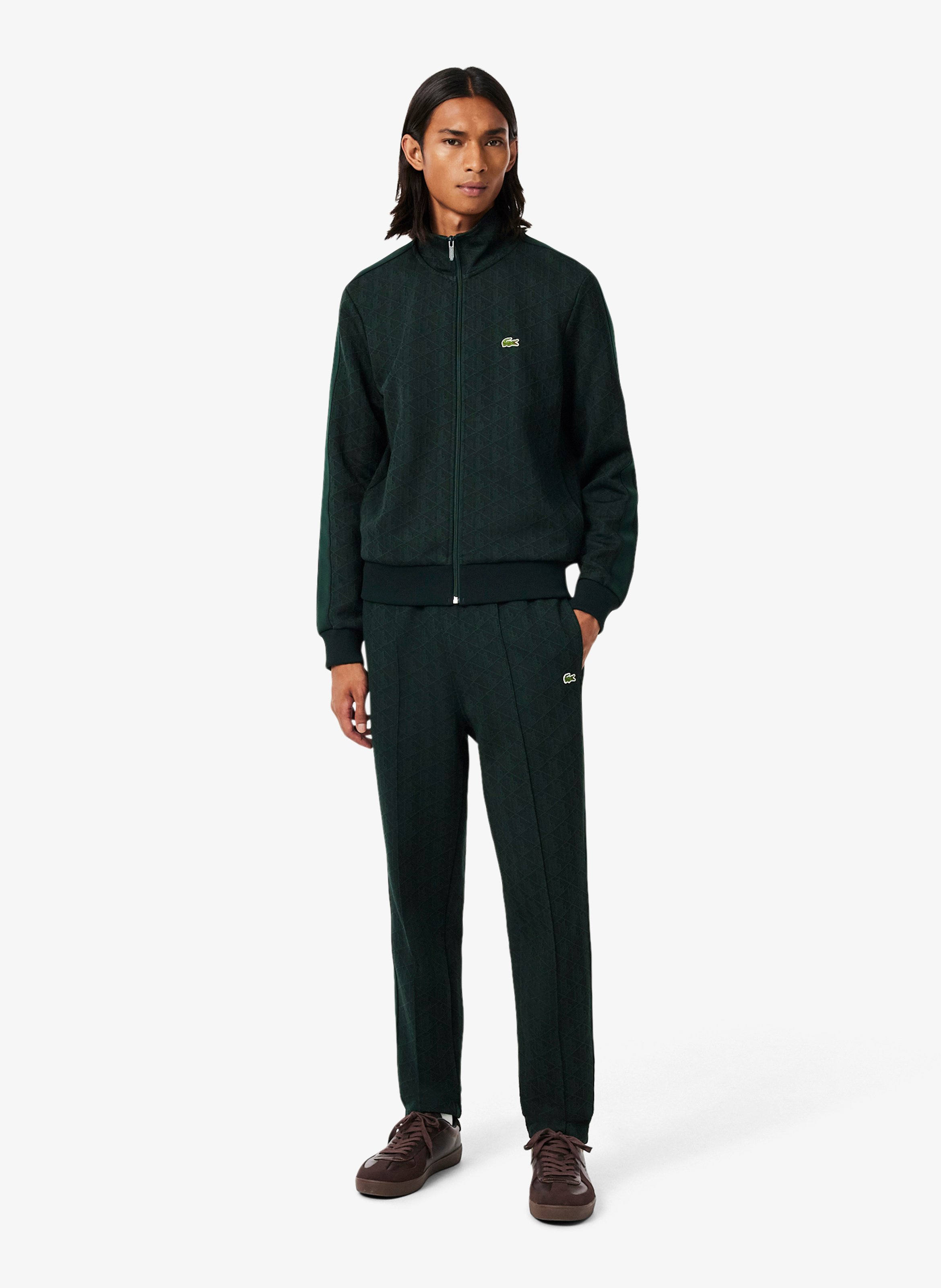 Gerade geschnittene Jogginghose mit Monogramm aus Baumwolle LACOSTE Grun