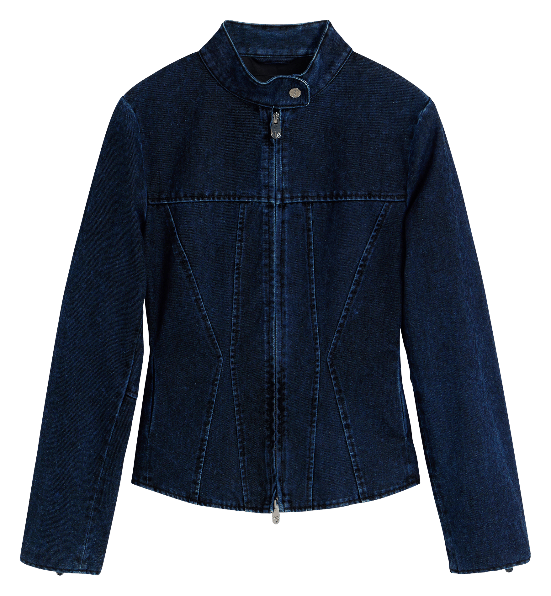 Rechte jas met opstaande kraag van katoenen denim. DESIGUAL Zwart