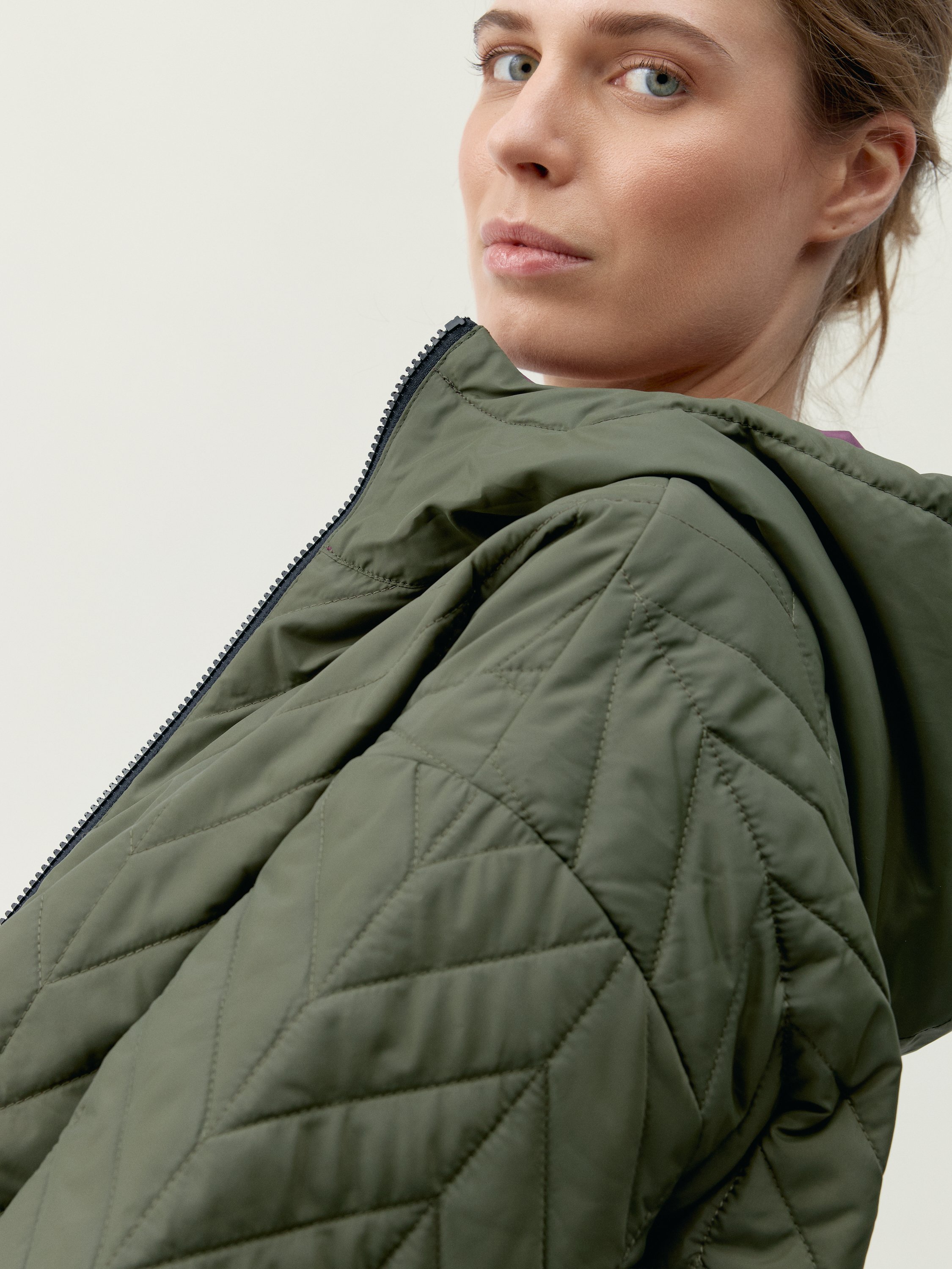 Women's reversible hooded sports coat BORN Green