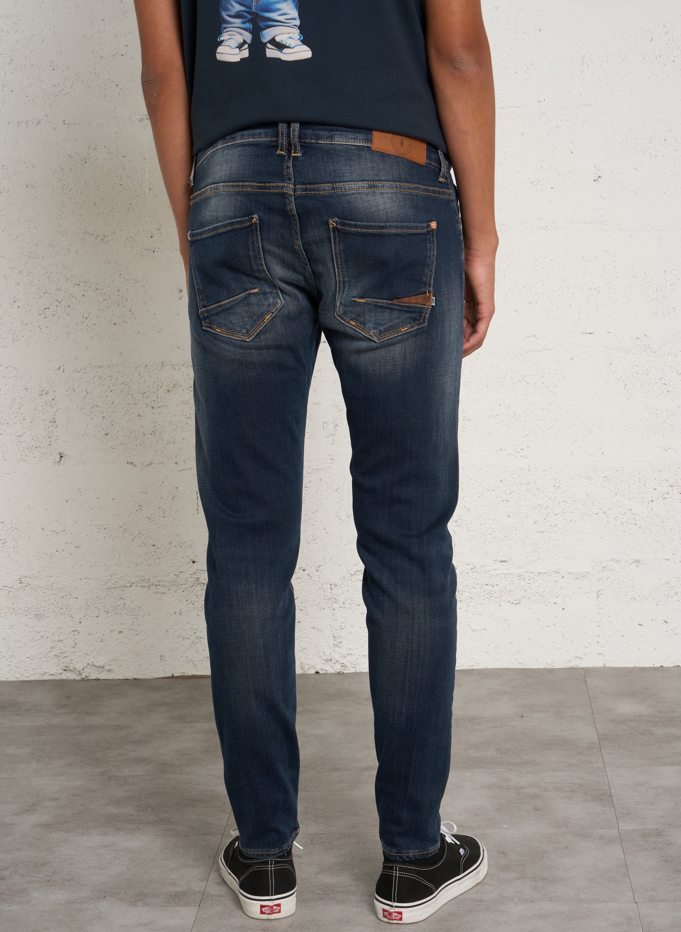 Gerade Jeans aus Raw-Denim LE TEMPS DES CERISES Blau