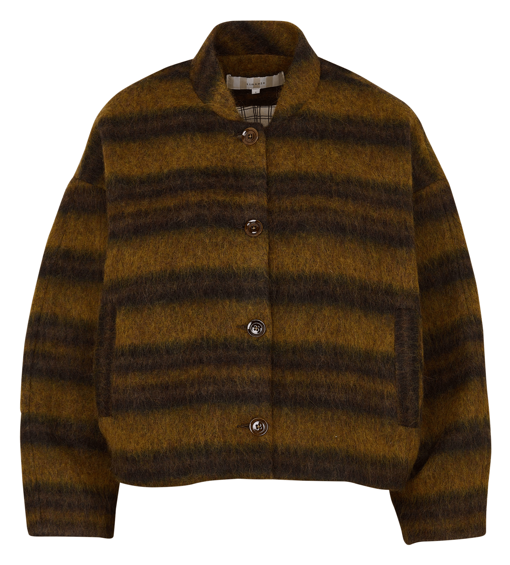Blouson court col teddy TINSELS Marron
