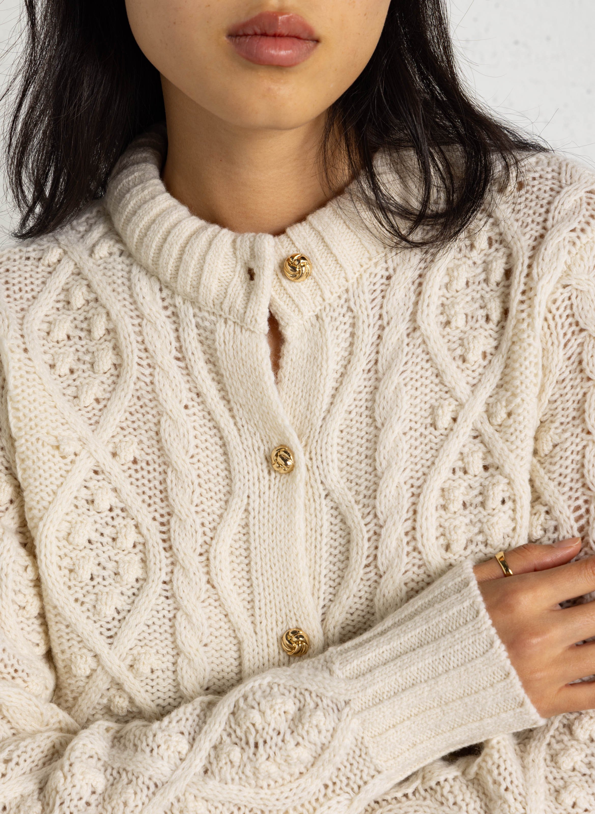 Gilet en maille de laine mérinos PETITE MENDIGOTE Beige