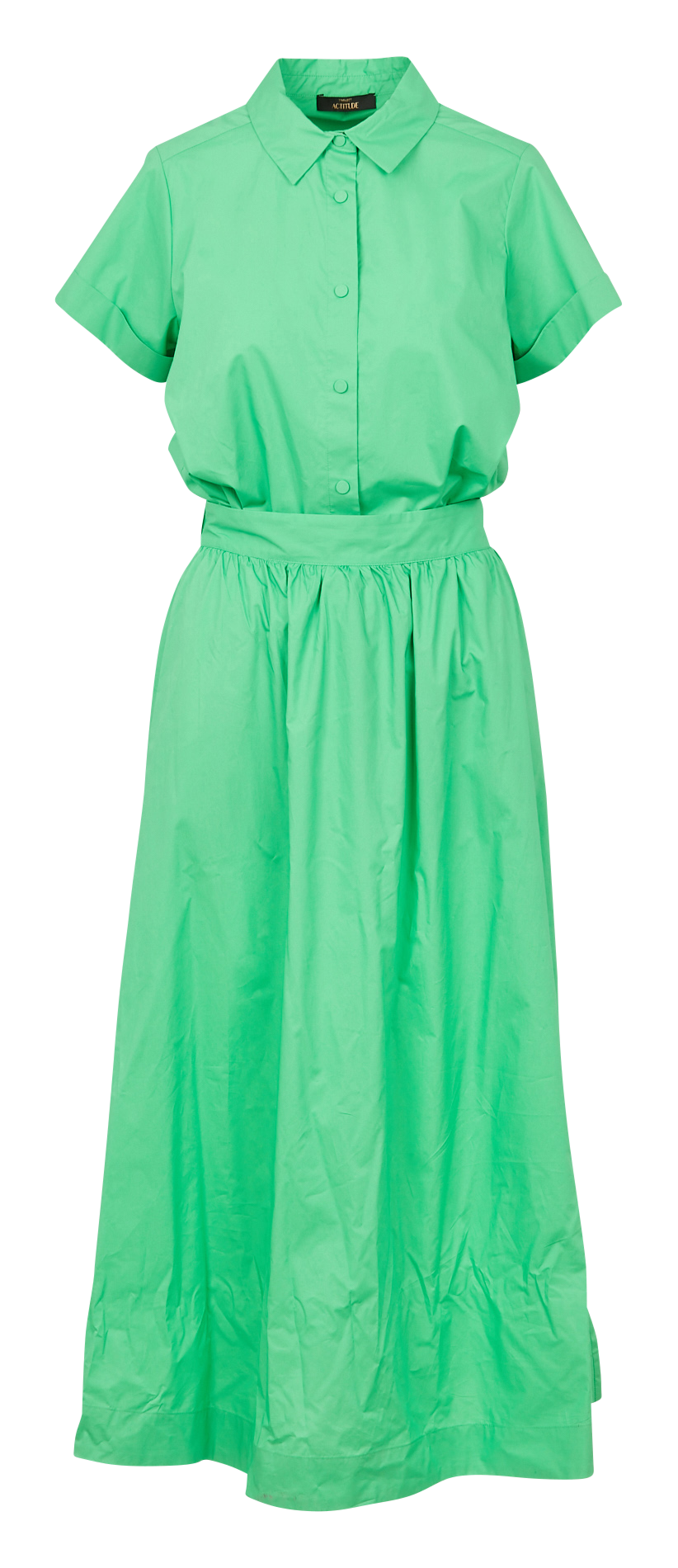 Long classic-collar cotton dress TWINSET Green