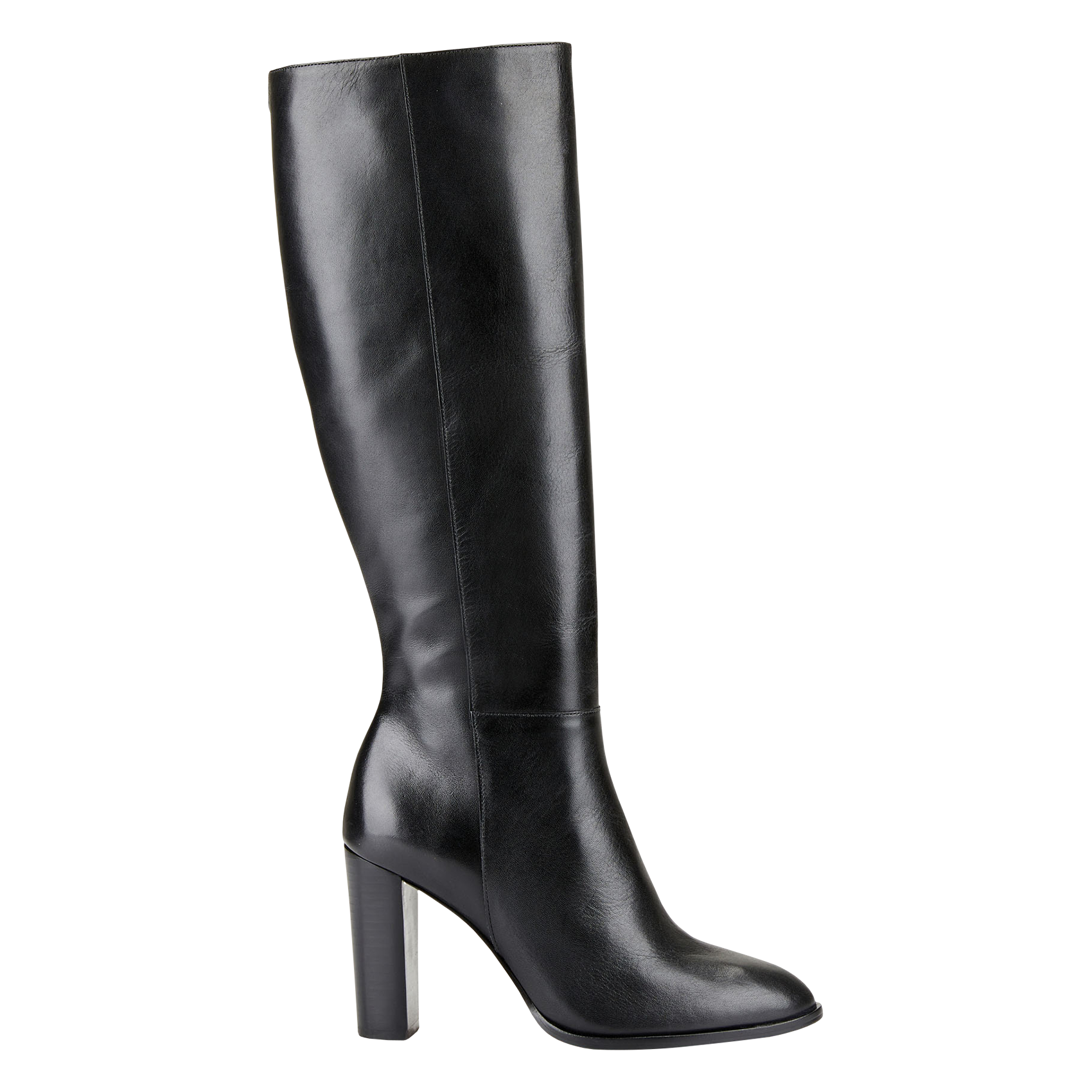 Heeled smooth leather boots COSMOPARIS Black