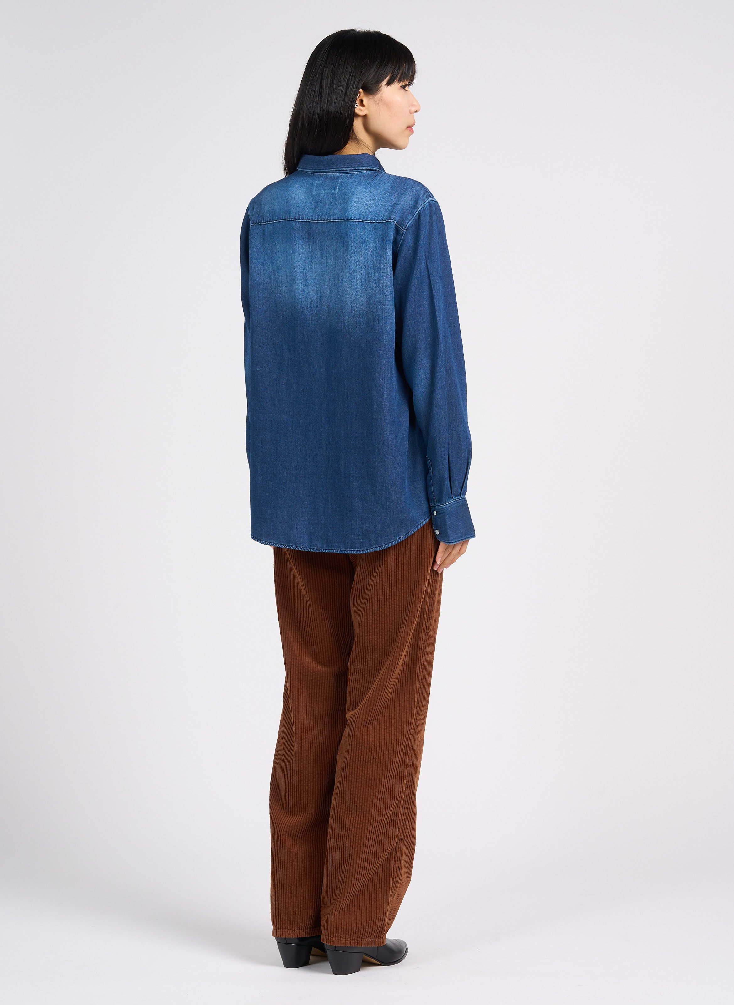 Cotton shirt with classic collar ACQUAVERDE Blue