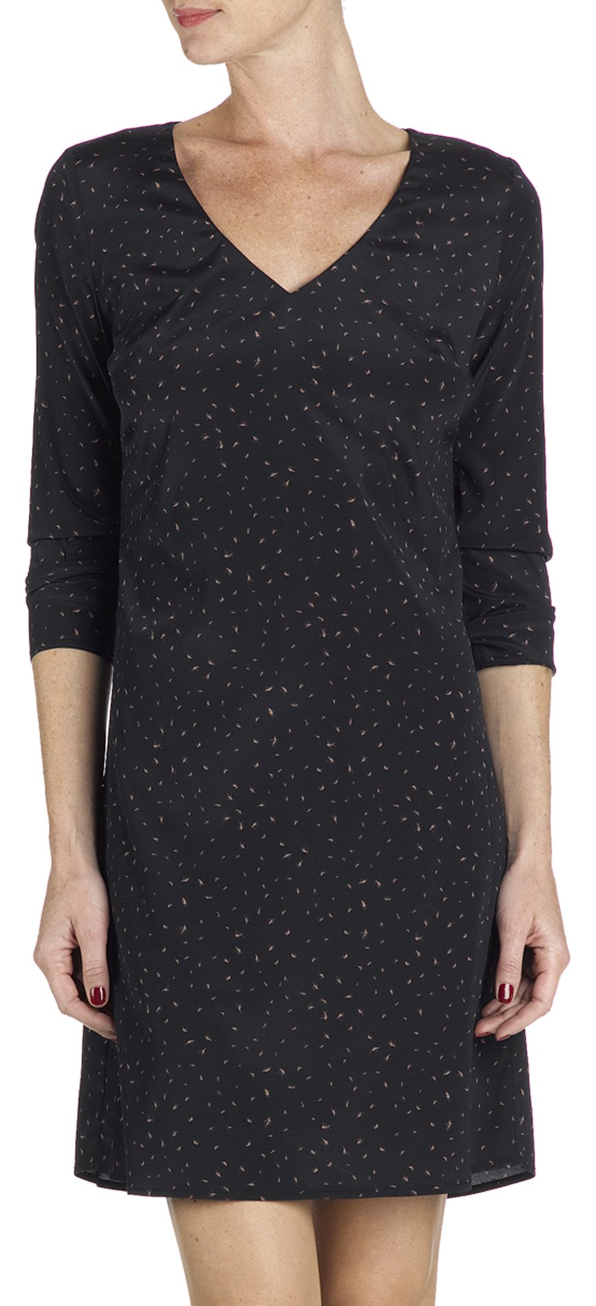 Robe imprimée soie ATTIC AND BARN Noir