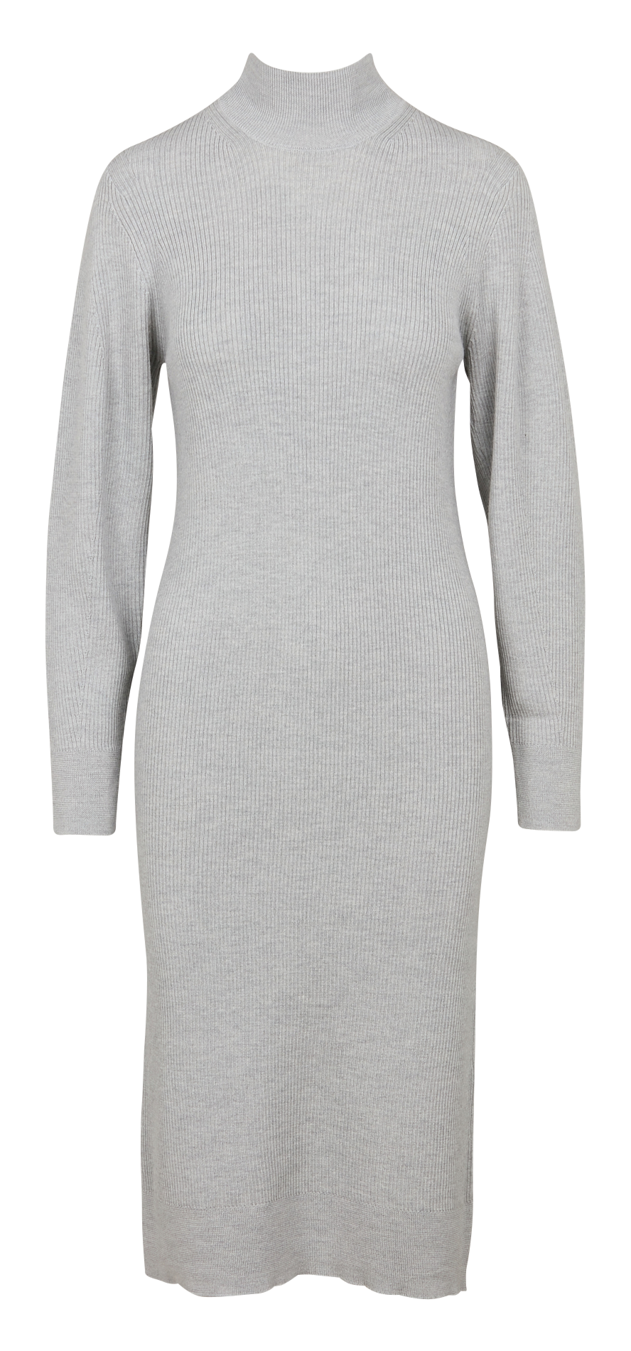 Robe midi col montant en laine MAJESTIC FILATURES Gris