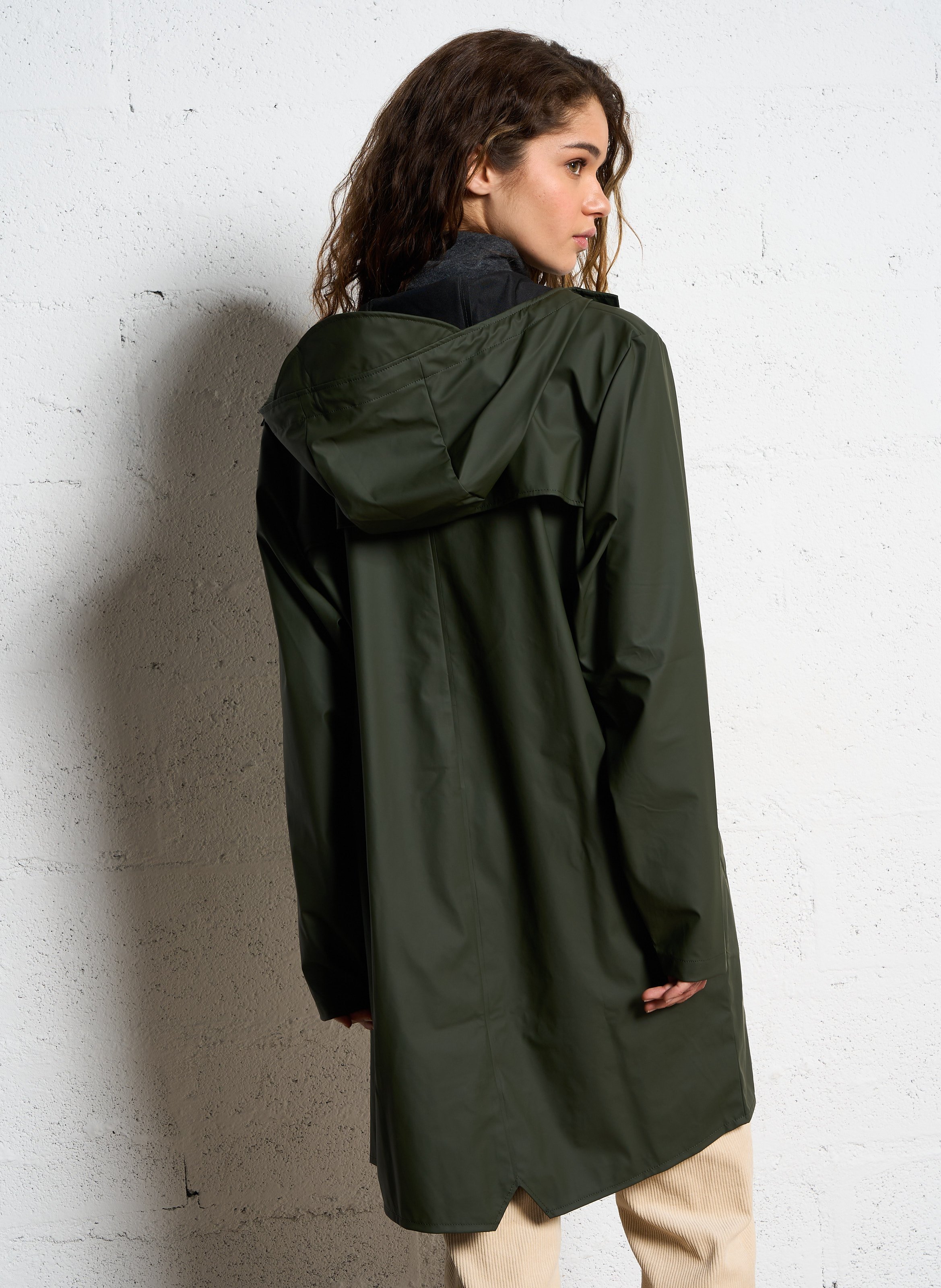 Hooded waterproof windcheater RAINS Green