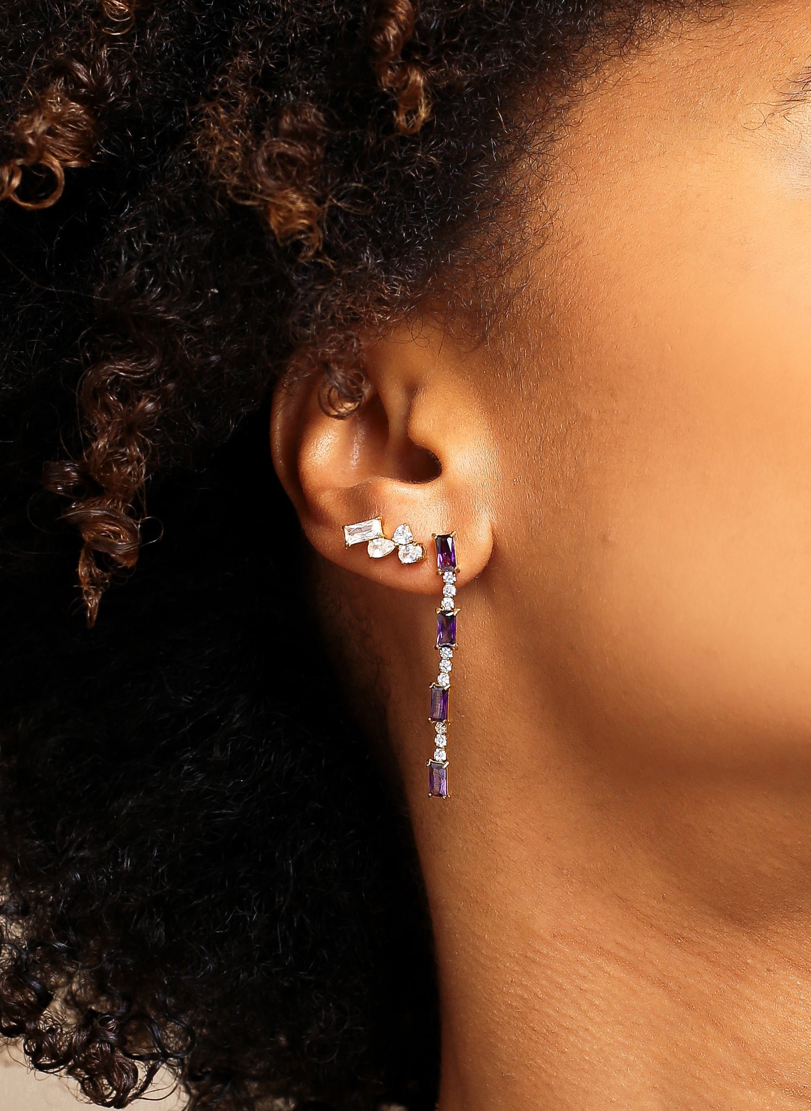 Solene dangling earrings AEC Paris Purple