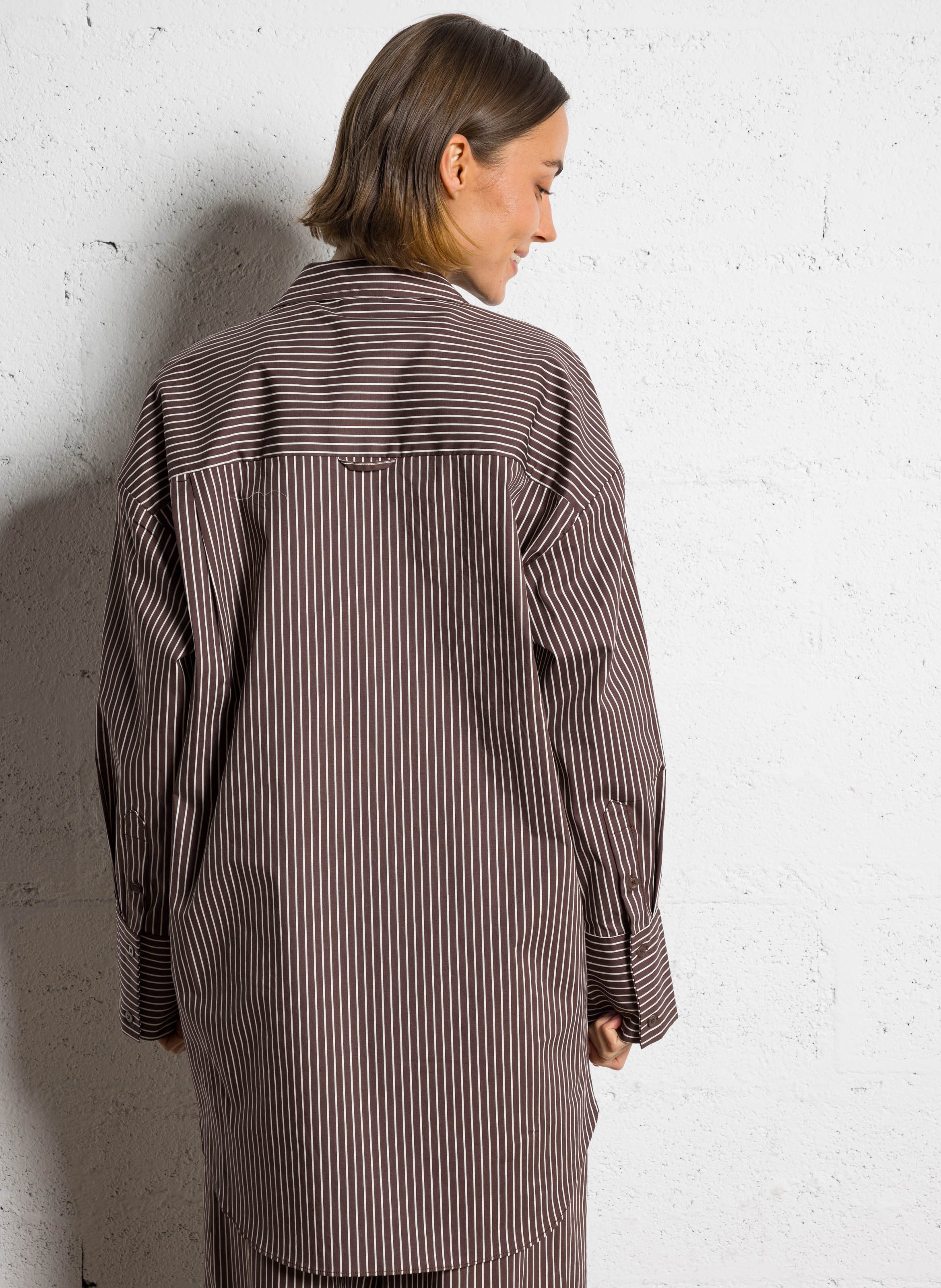 Oversize cotton-blend shirt STAUD Multicolored