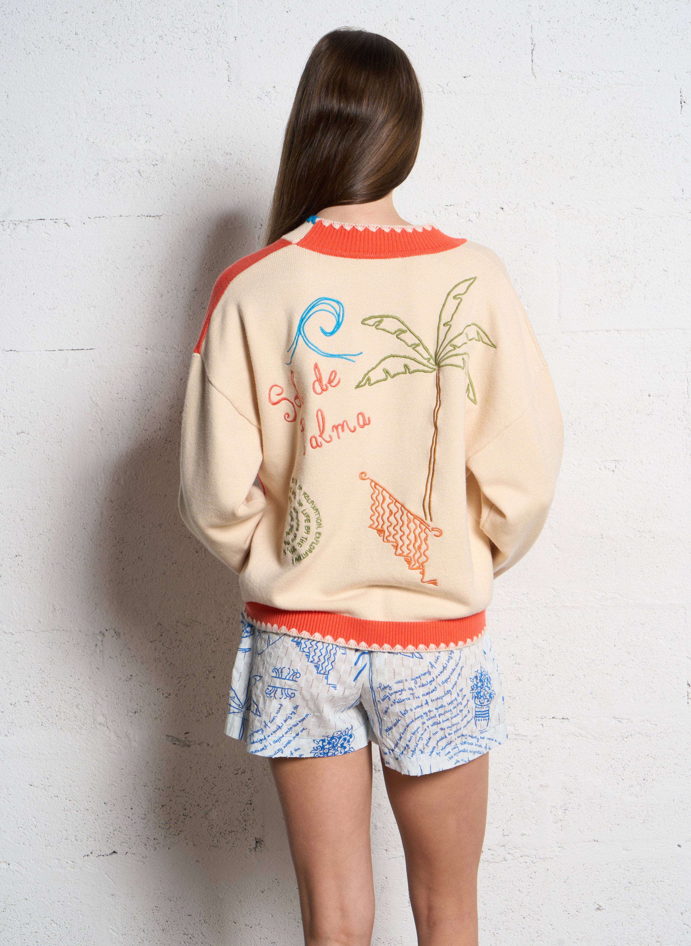 Straight printed cotton shorts NEVER FULLY DRESSED White