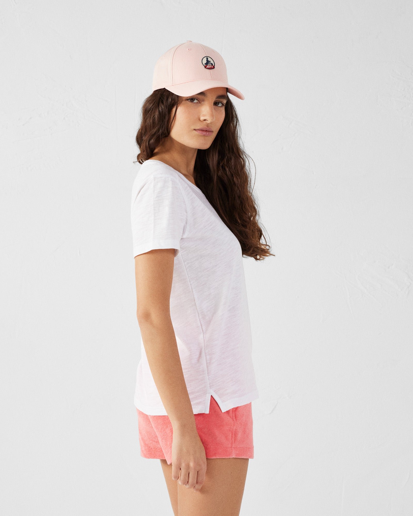 Round neck women's cotton T-shirt - Angela JOTT White