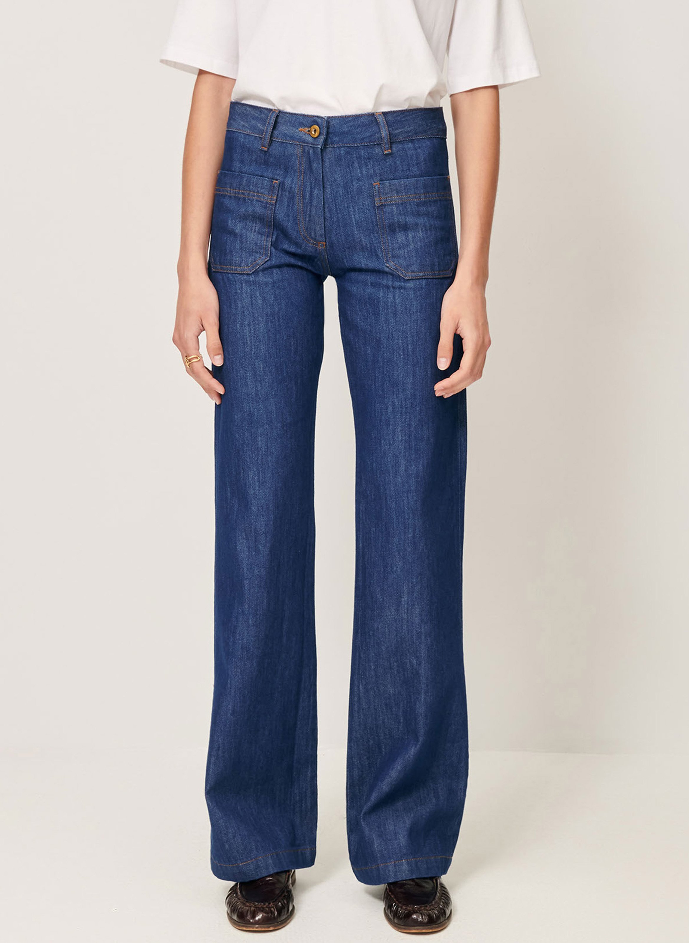 Cotton straight jeans SESSUN Blue