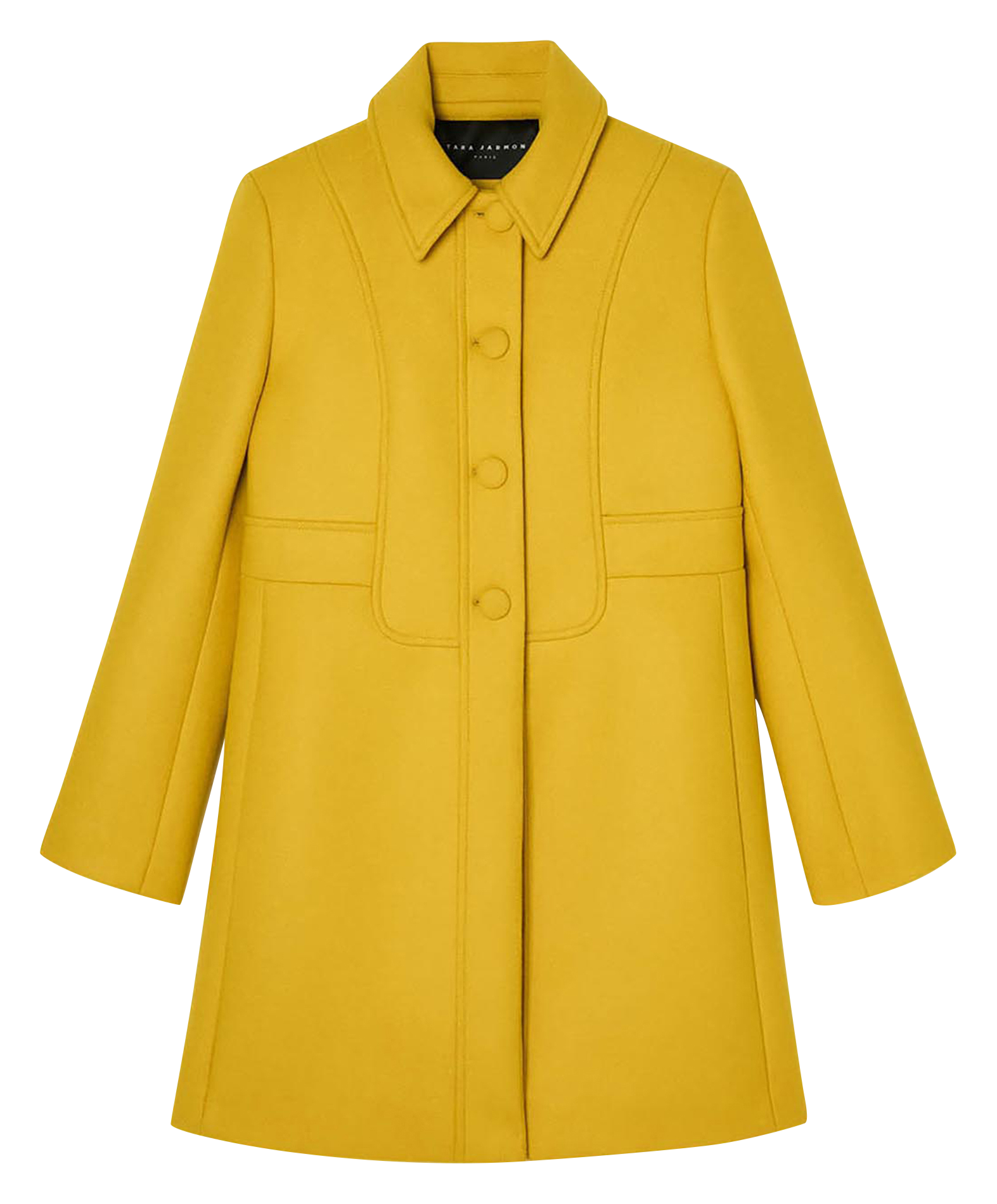Straight wool-blend coat with classic collar TARA JARMON Yellow