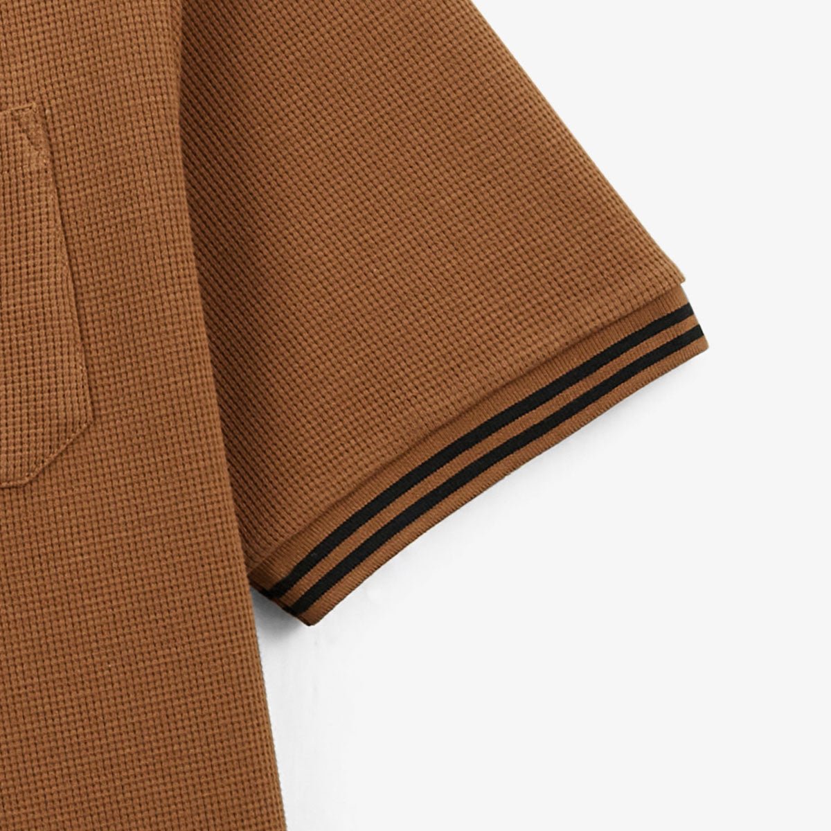 Short-sleeved waffle fabric polo SERGE BLANCO Brown
