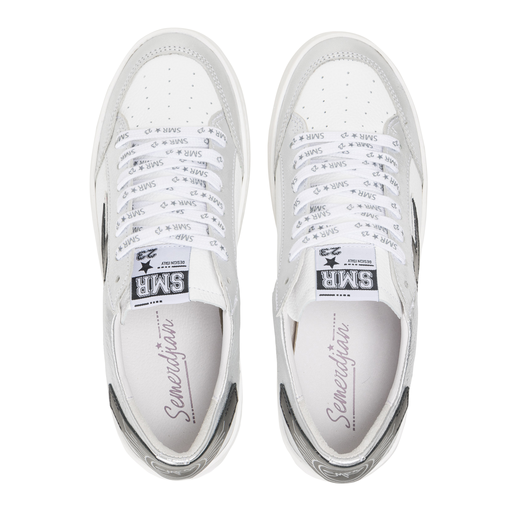 Baskets basses en cuir SEMERDJIAN - SMR Argent