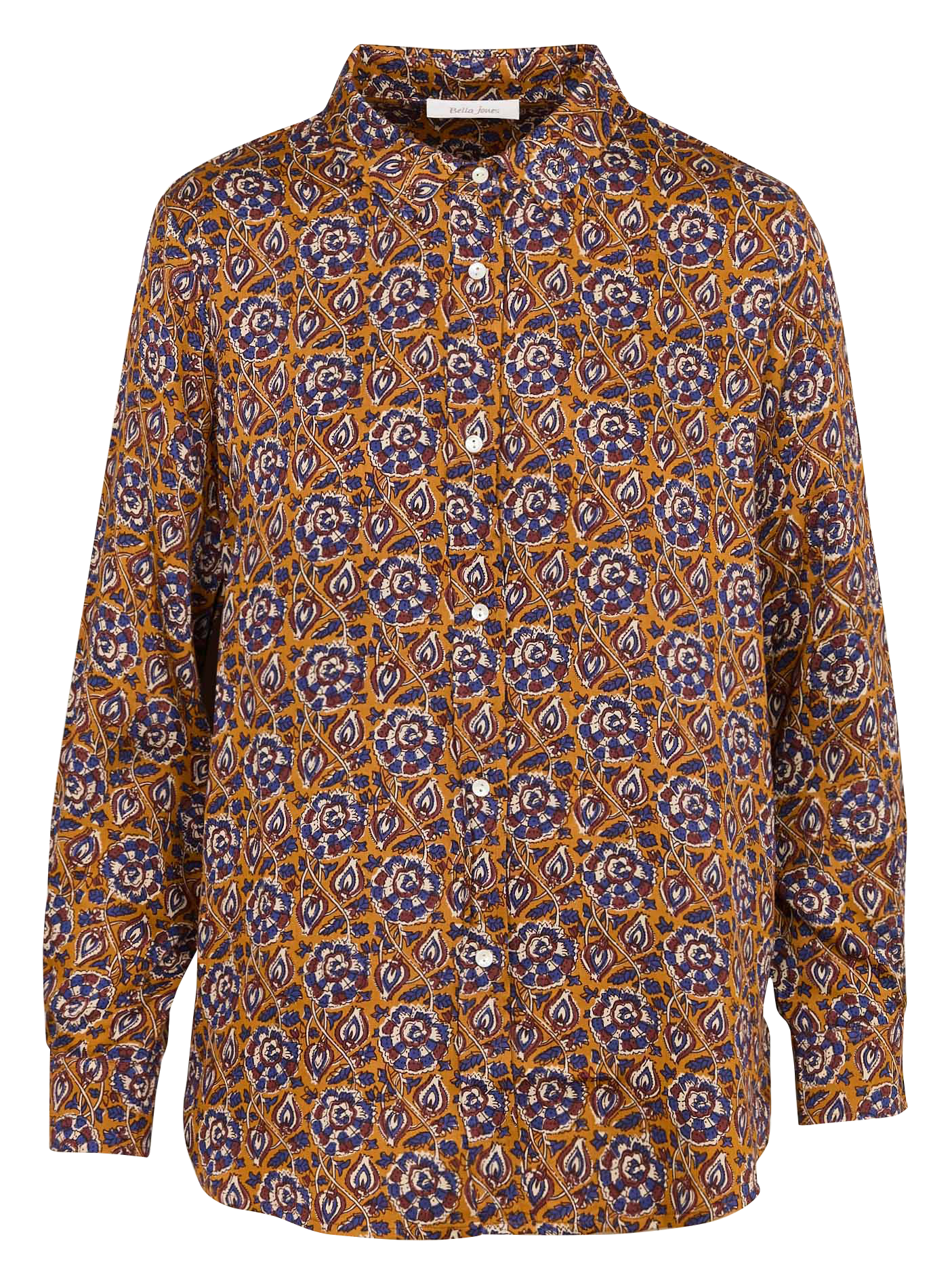 Fitted cotton printed shirt BELLA JONES Brown