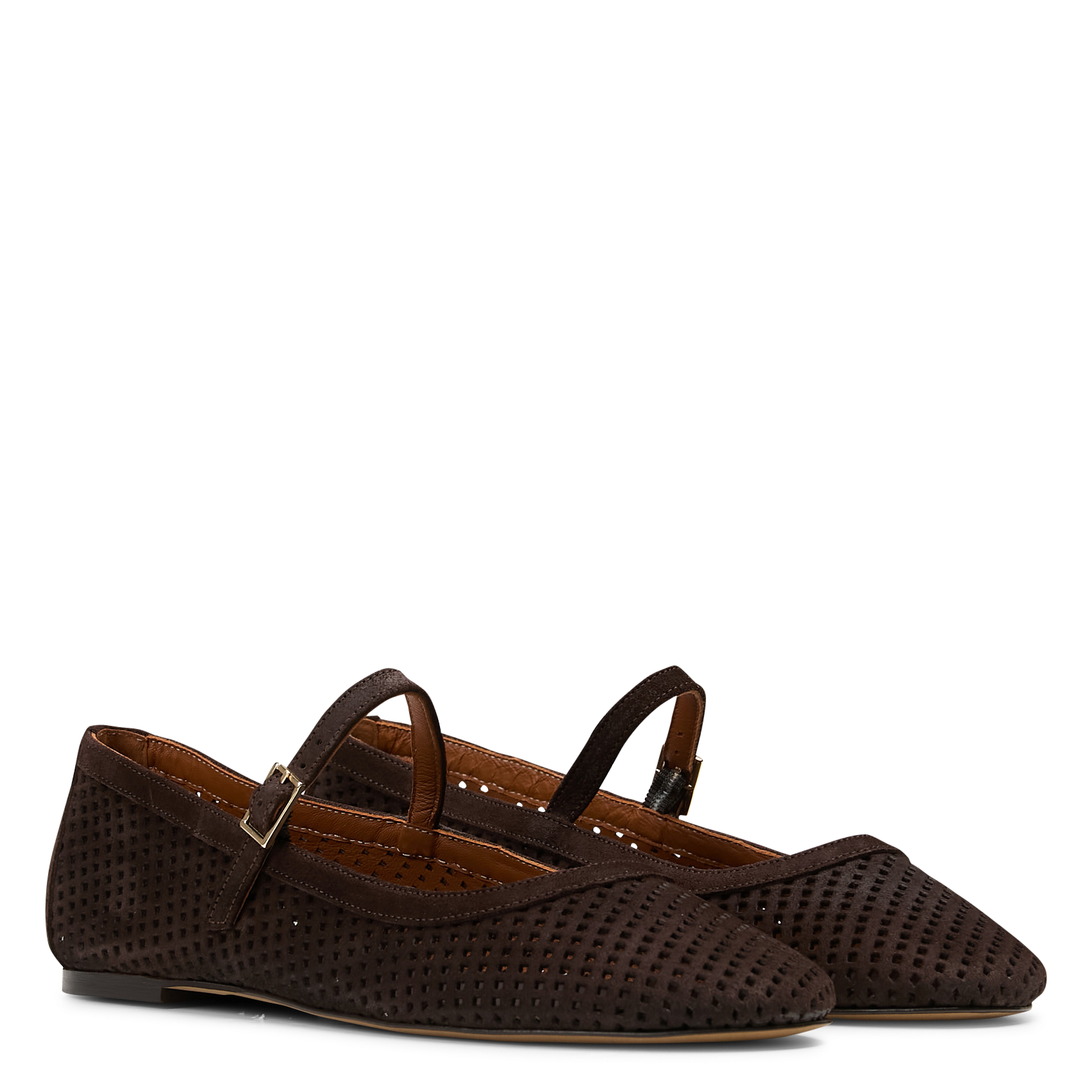Ballerines en cuir ajourées MELLOW YELLOW Marron