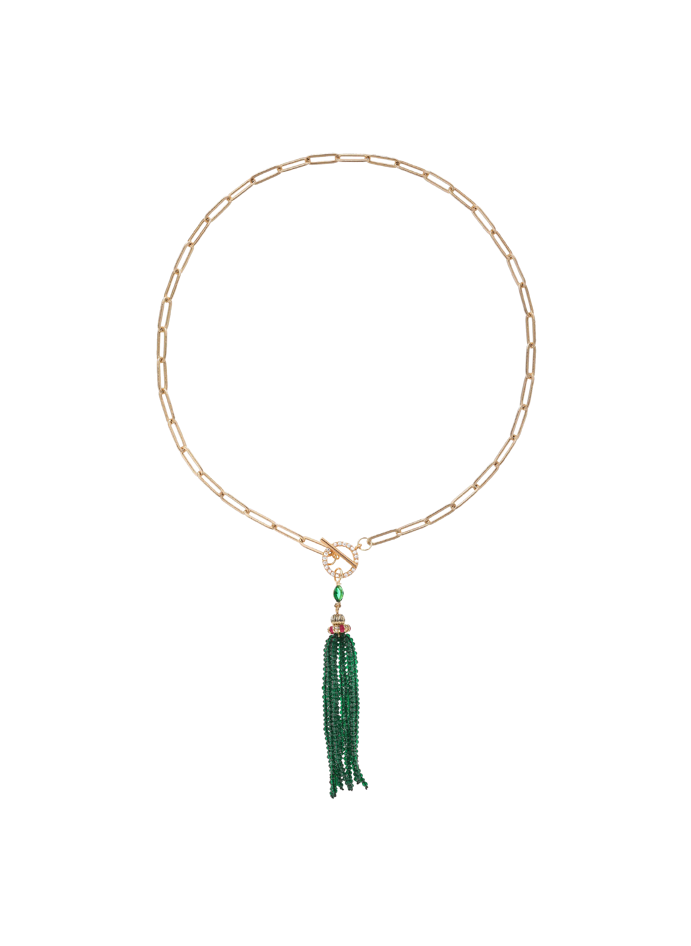 Chain necklace with cascading pearl pendant HIPANEMA Green