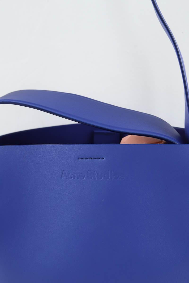 Leather messenger bag ACNE STUDIOS - Seconde Main Blue