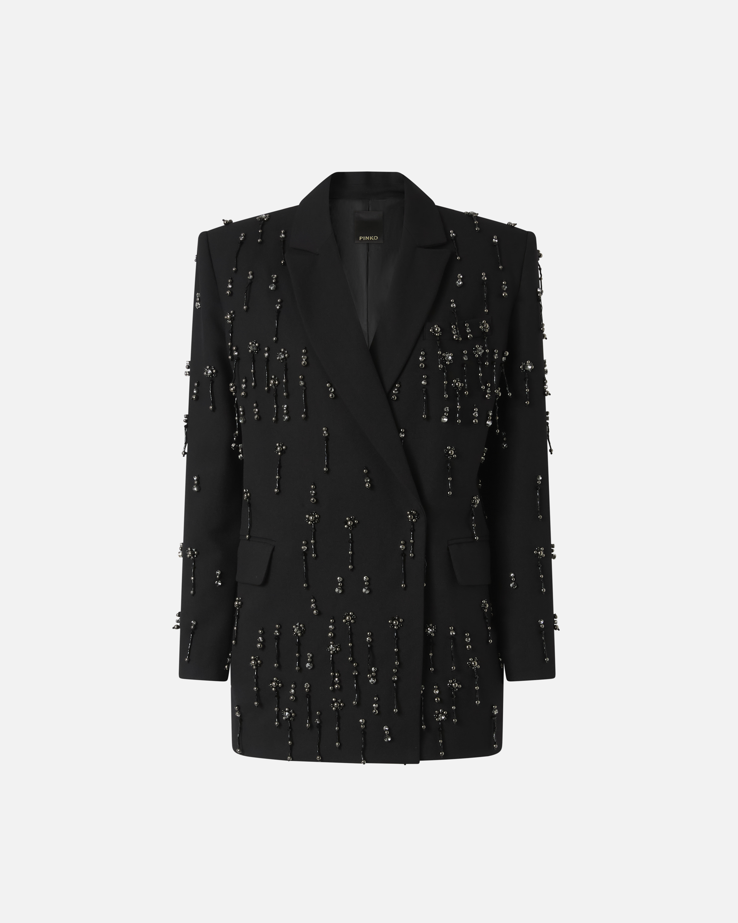 Blazer with crystals and pearls PINKO Black