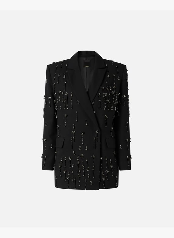 Blazer avec cristaux et perles Noir Pinko Femme Place des