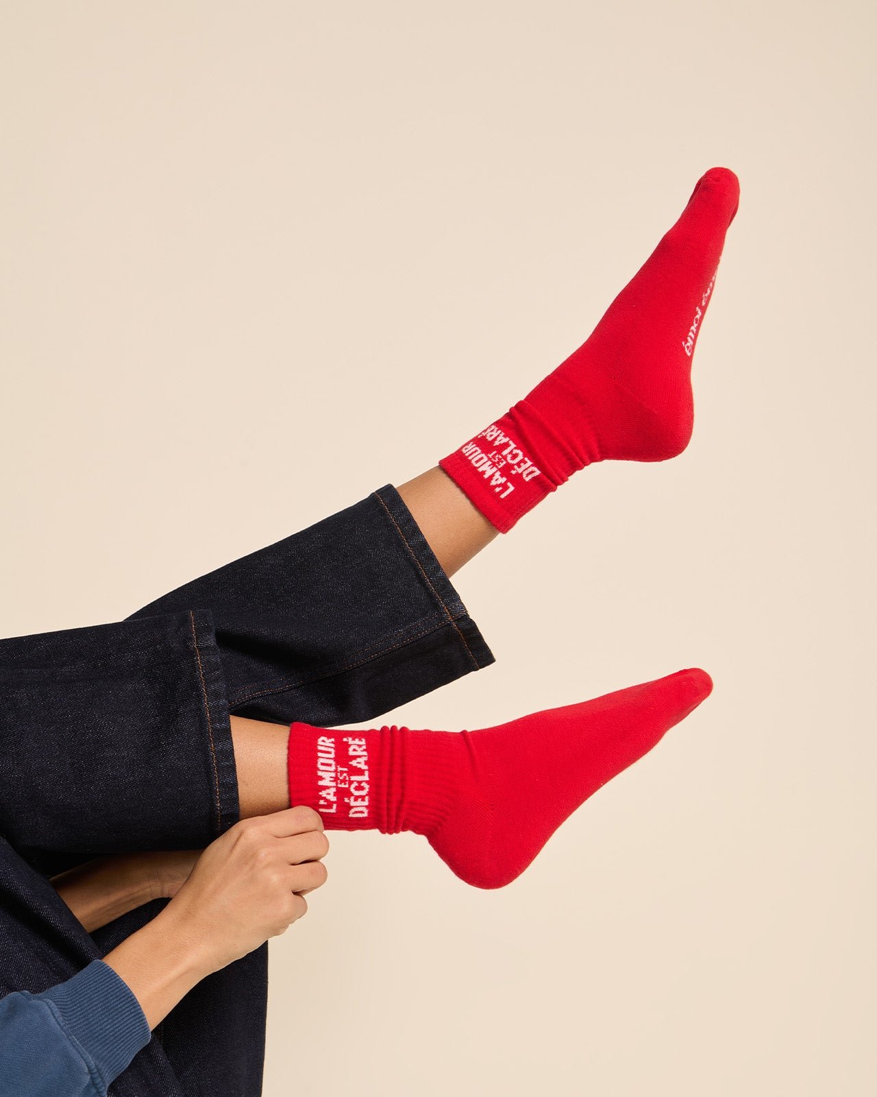 Les chaussettes l'amour est déclaré EMOI EMOI Rouge