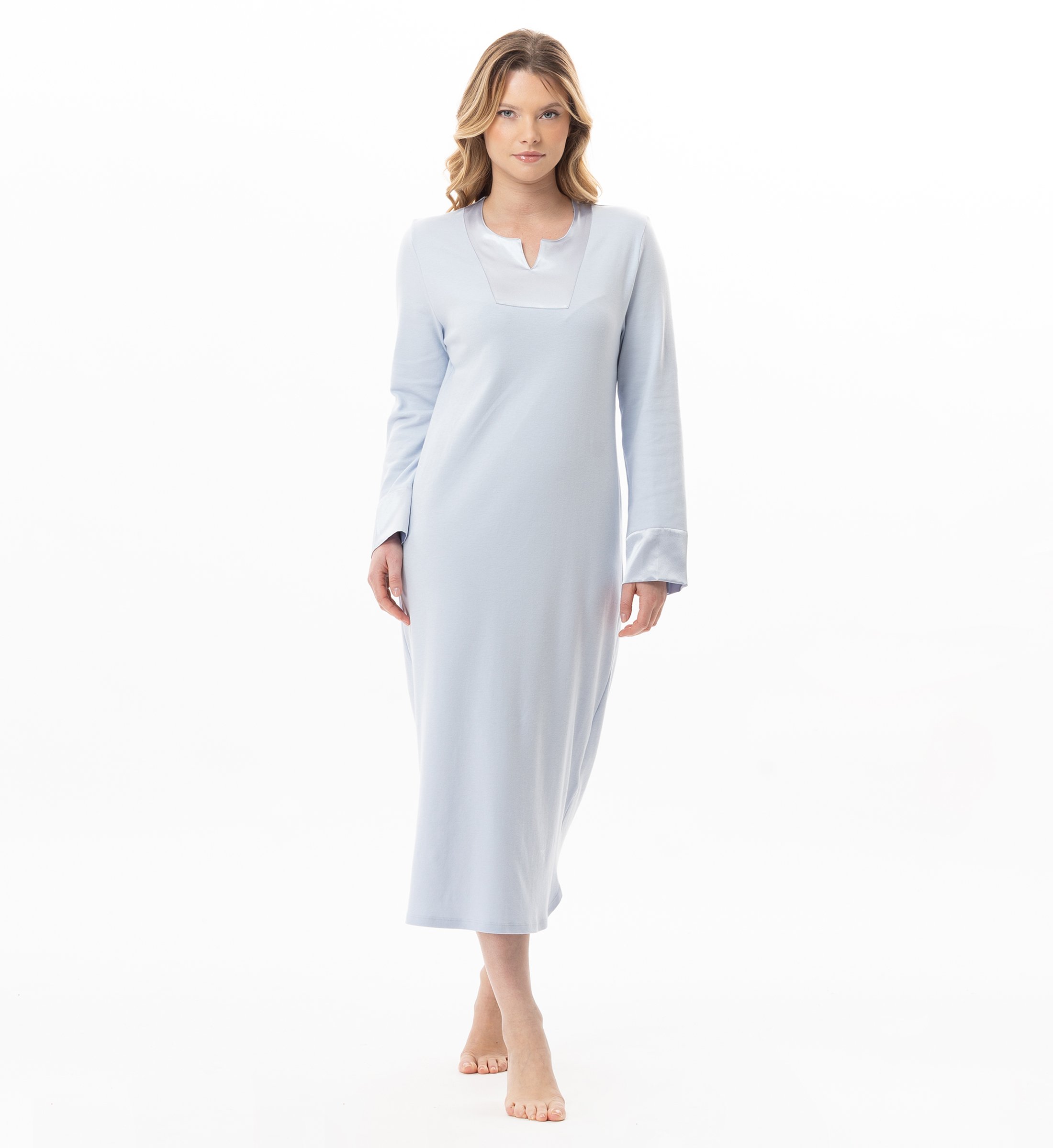 Long cotton nightshirt LE CHAT Blue