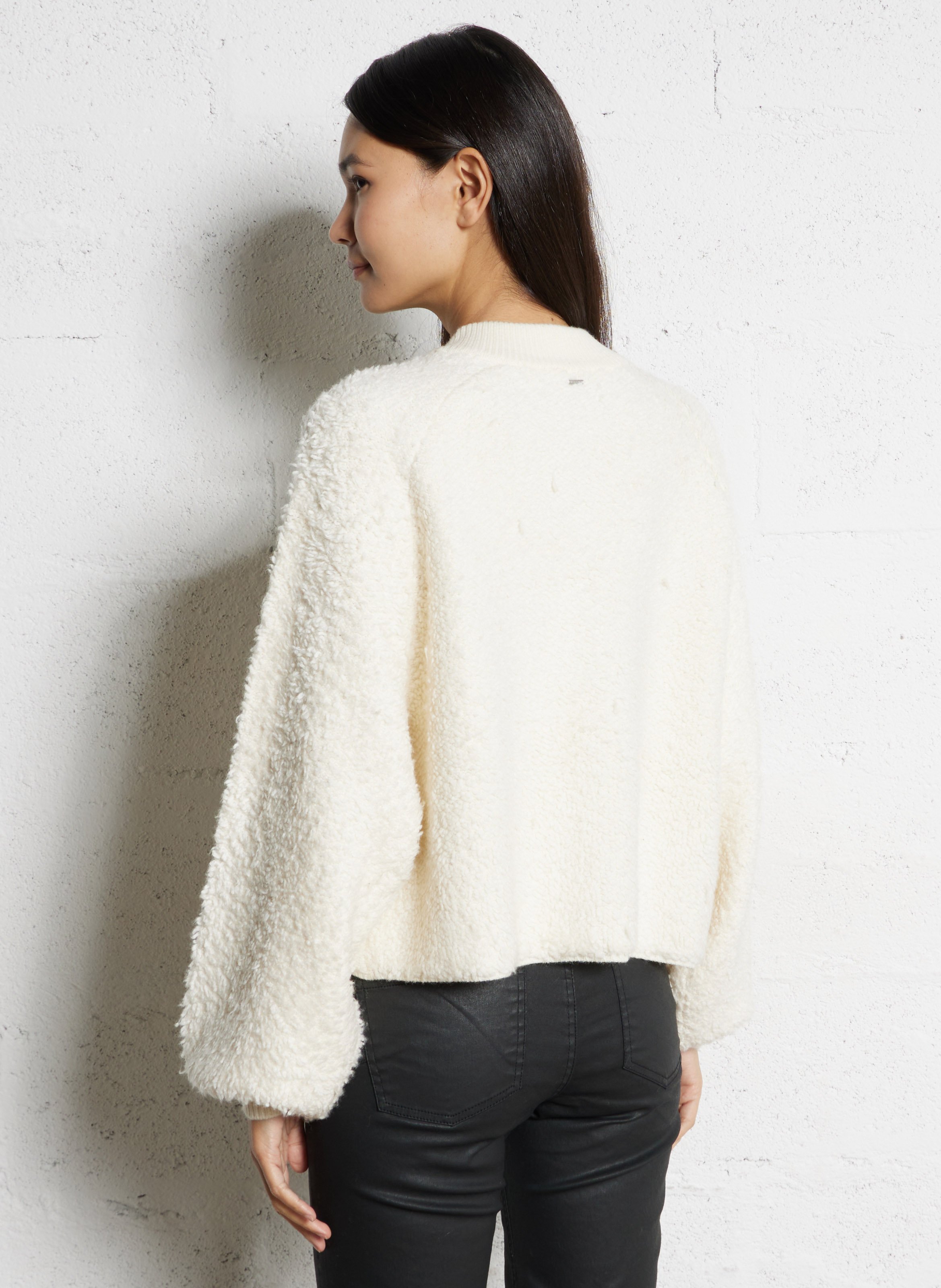 Veste oversize col rond IKKS Blanc