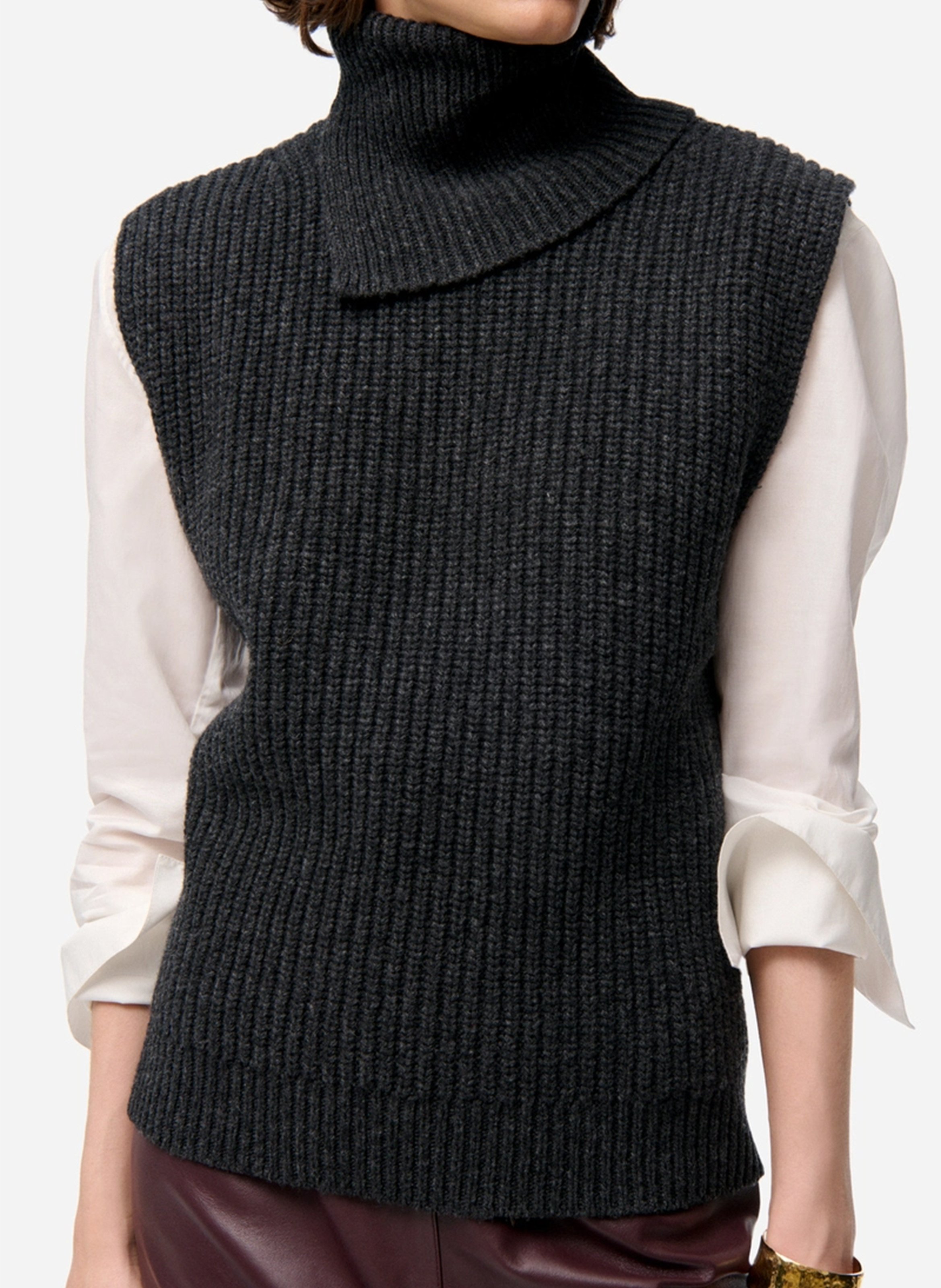 Wool turtleneck top VANESSA BRUNO Grey