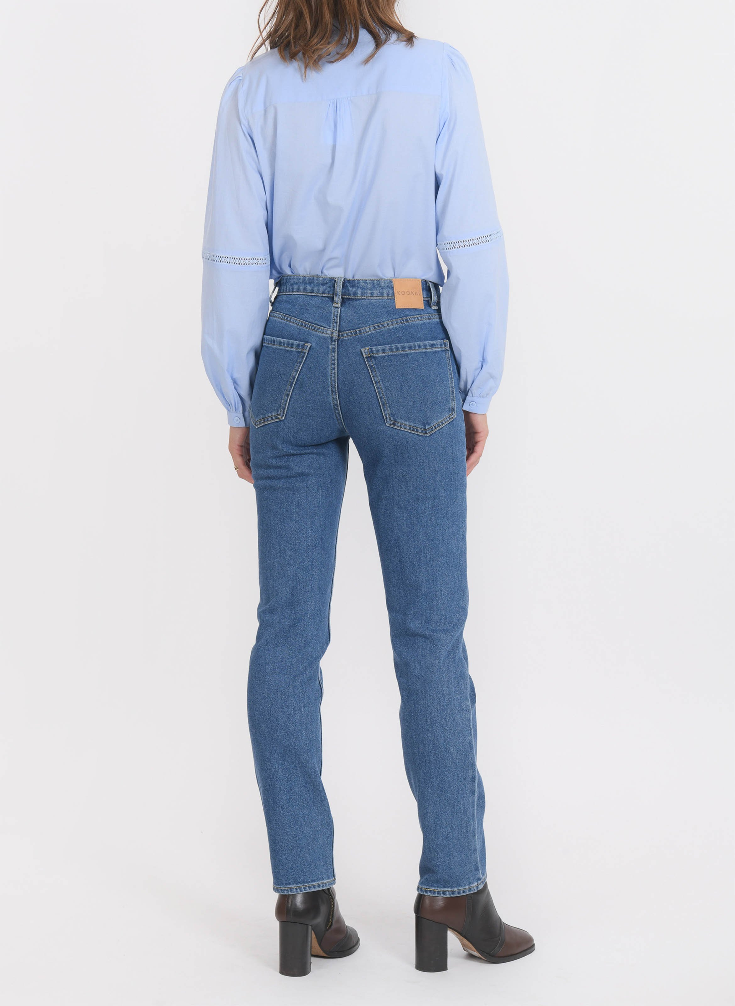 Jean droit en coton mélangé KOOKAI Bleu