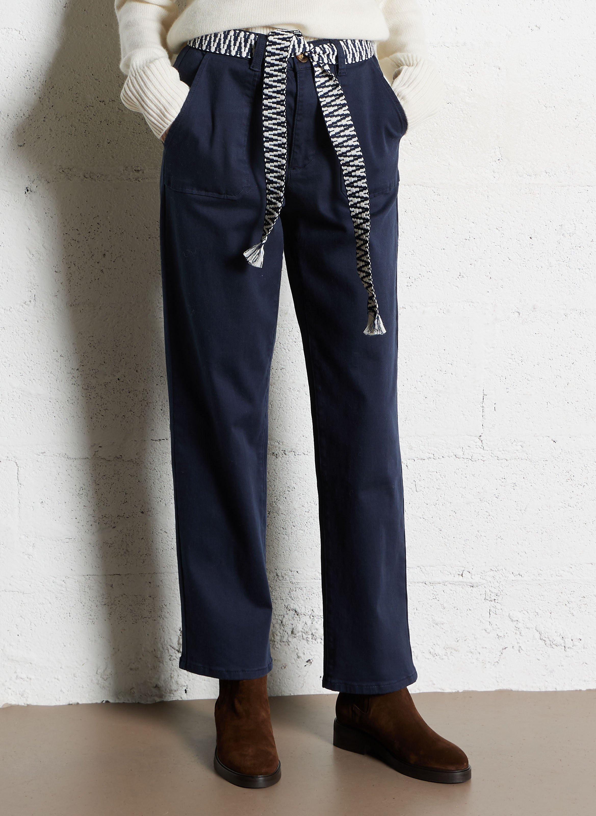 Straight-leg cotton velvet pants LA PETITE ETOILE