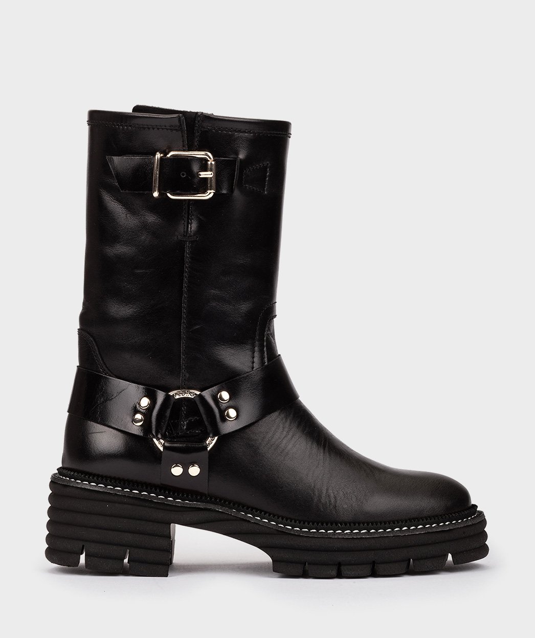 Black leather heeled ankle boot PEDRO MIRALLES Black