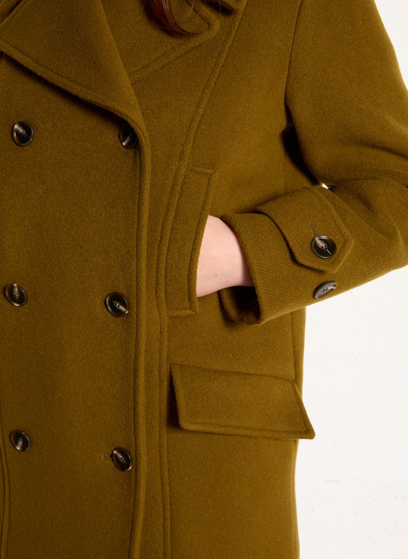 Manteau col tailleur en laine mélangée MAISON 123 Vert
