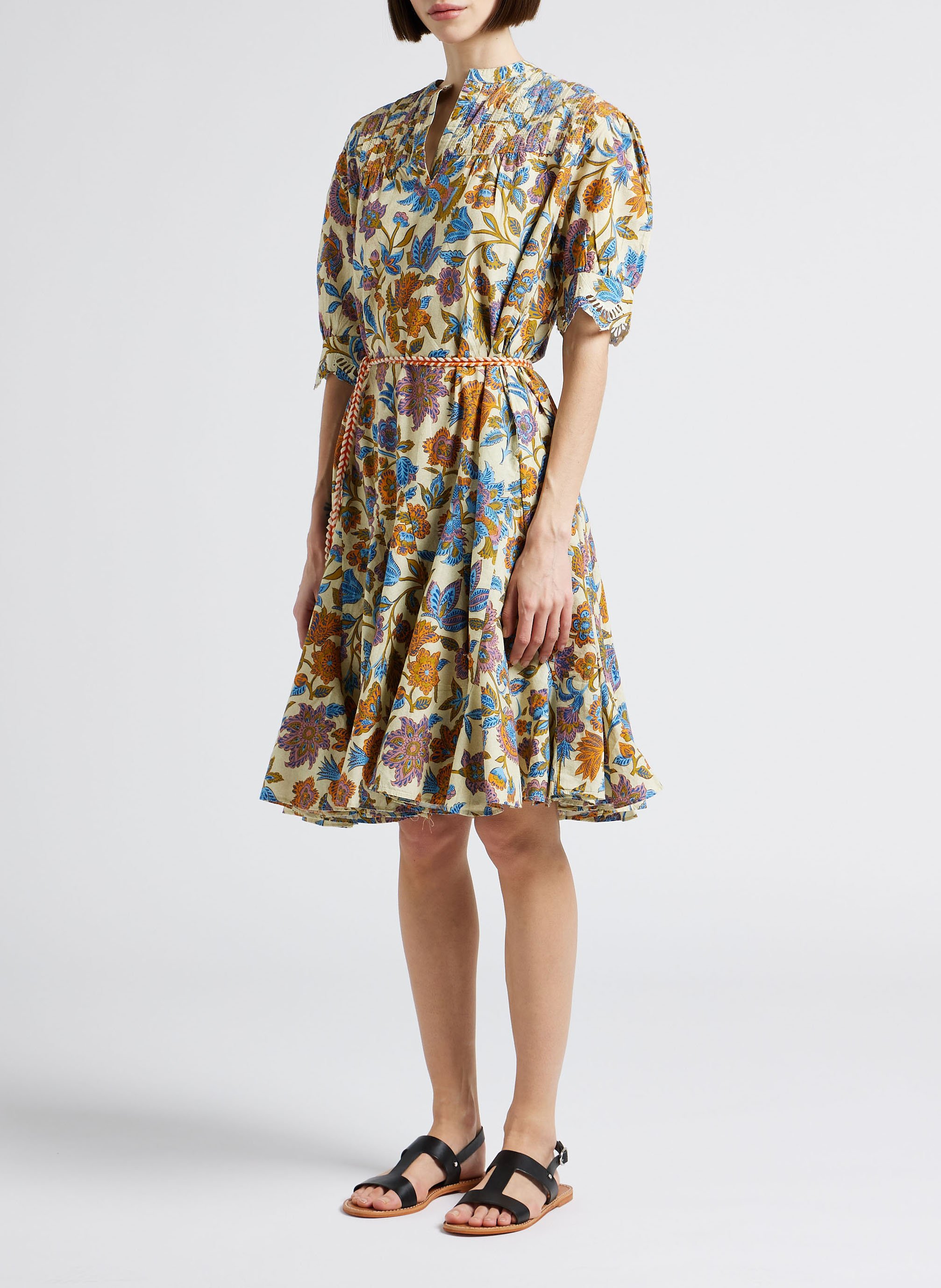 Lange jurk met bloemenprint LA PETITE FRANCAISE Groen