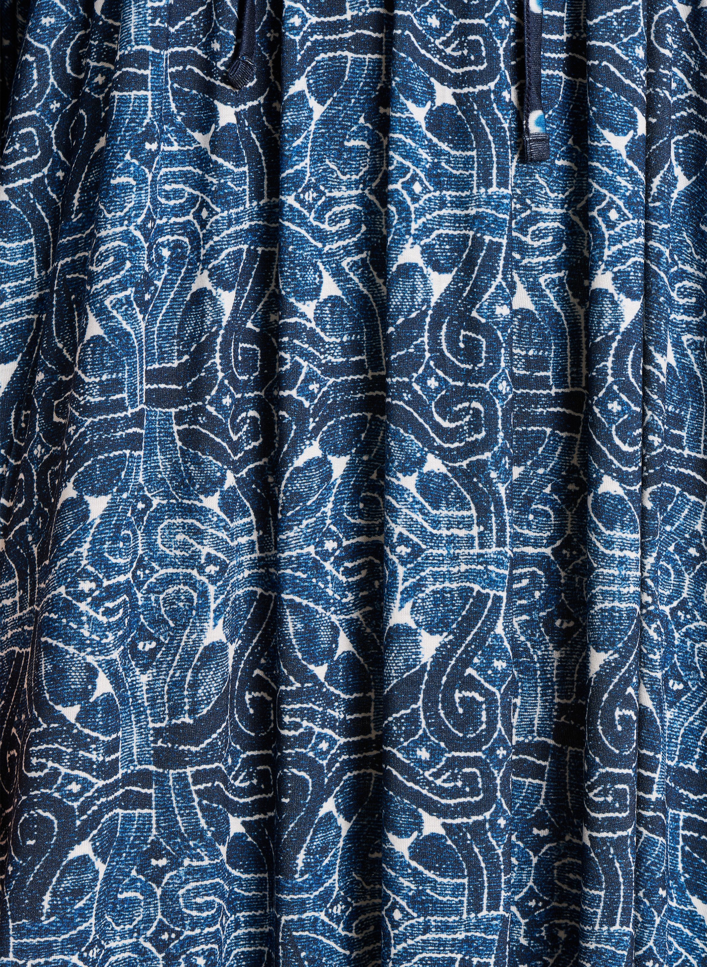 Robe longue col rond imprimée LA FEE MARABOUTEE Bleu