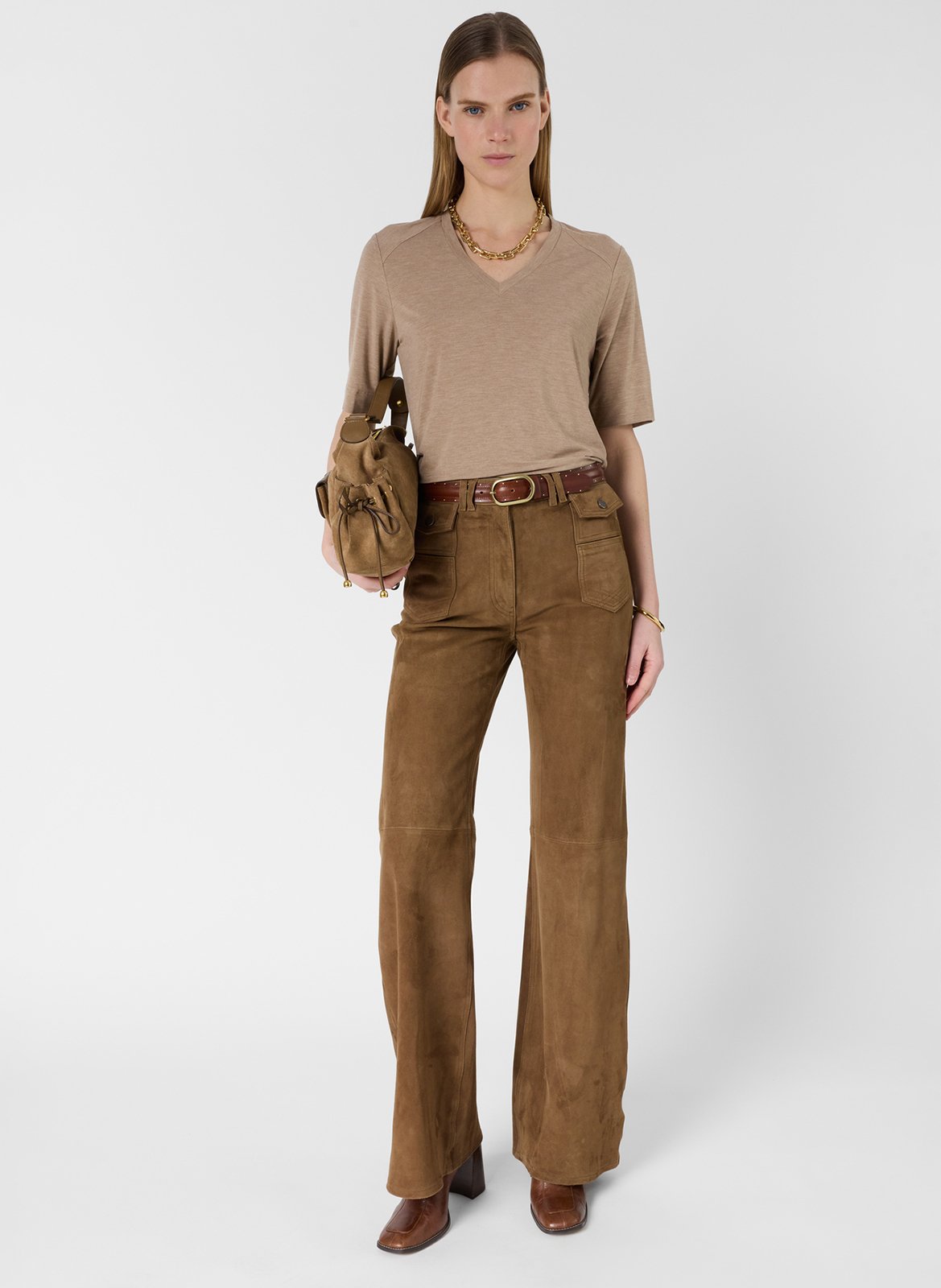 Weites T-Shirt mit V-Ausschnitt GERARD DAREL Braun