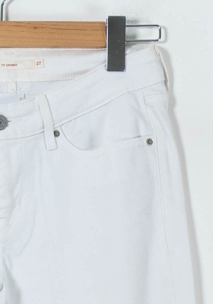 Cropped slim jeans with studs LEVI'S - Seconde main White