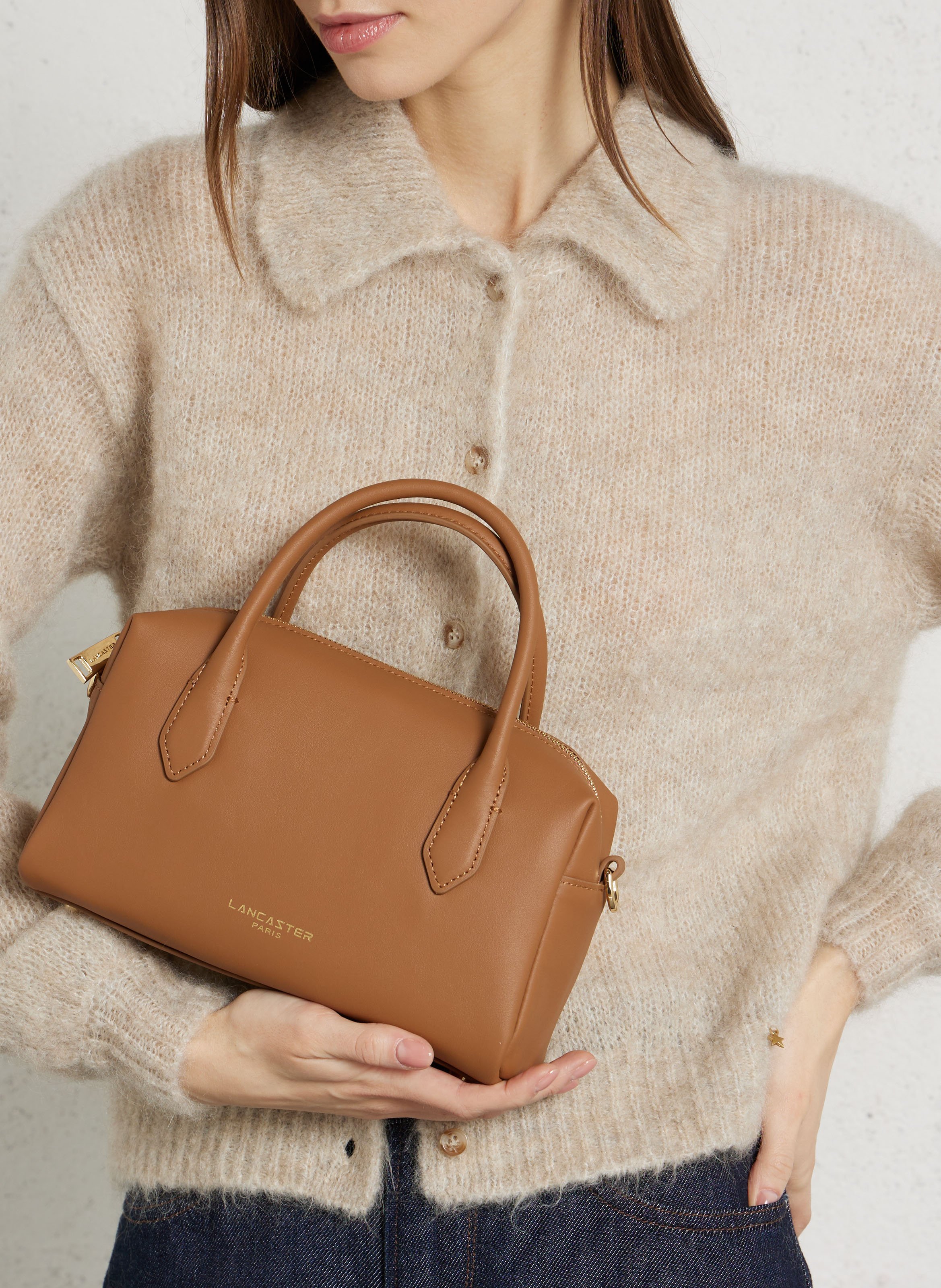 Sac à main en cuir LANCASTER PARIS Marron