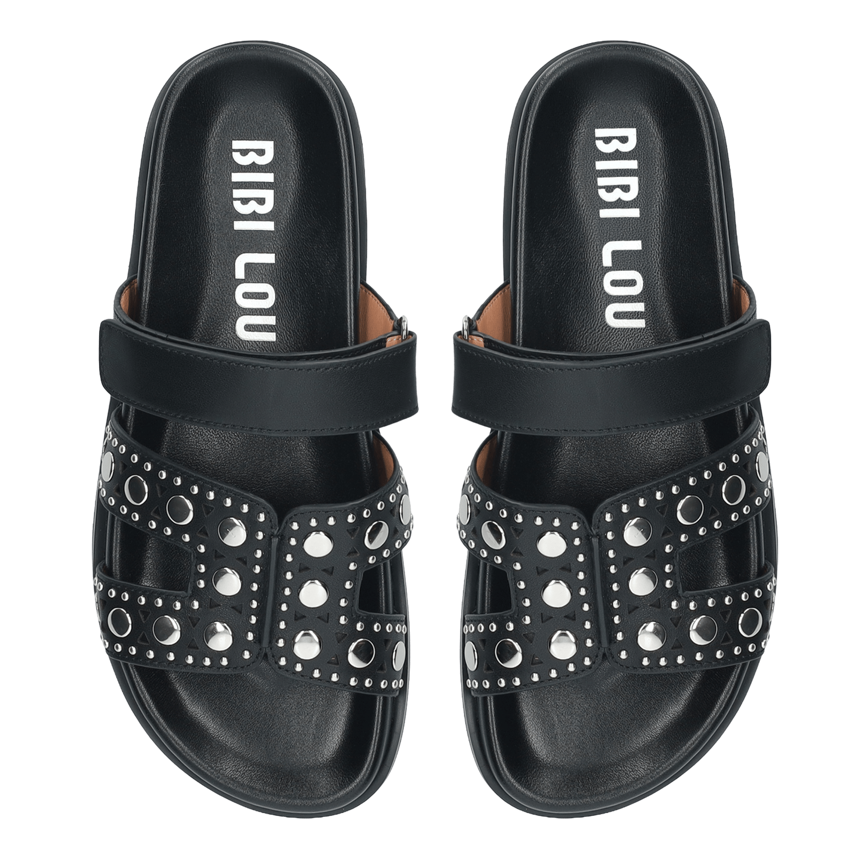Sandales plates en cuir BIBI LOU Noir