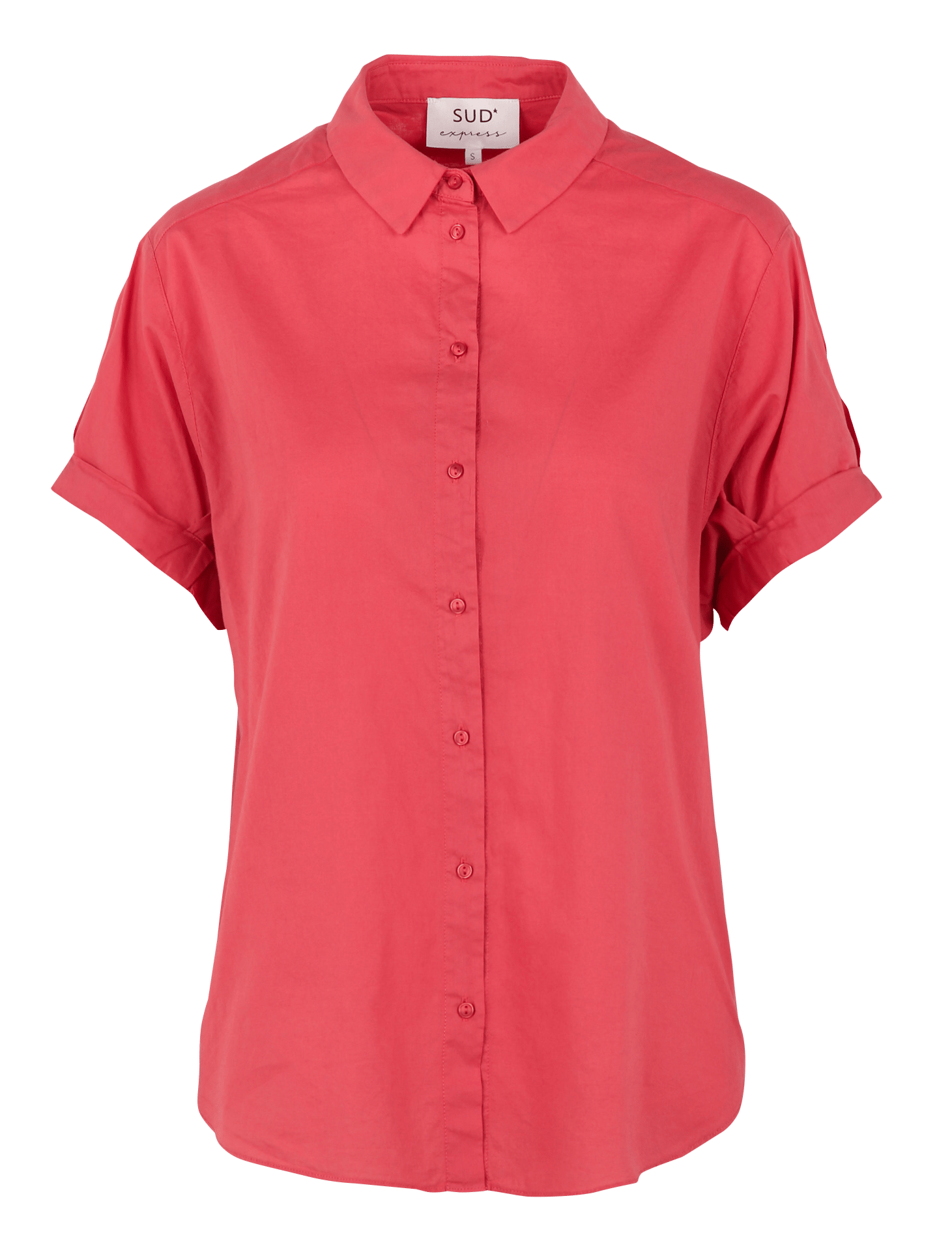 Chemise col classique manches contrastantes en coton SUD EXPRESS Red