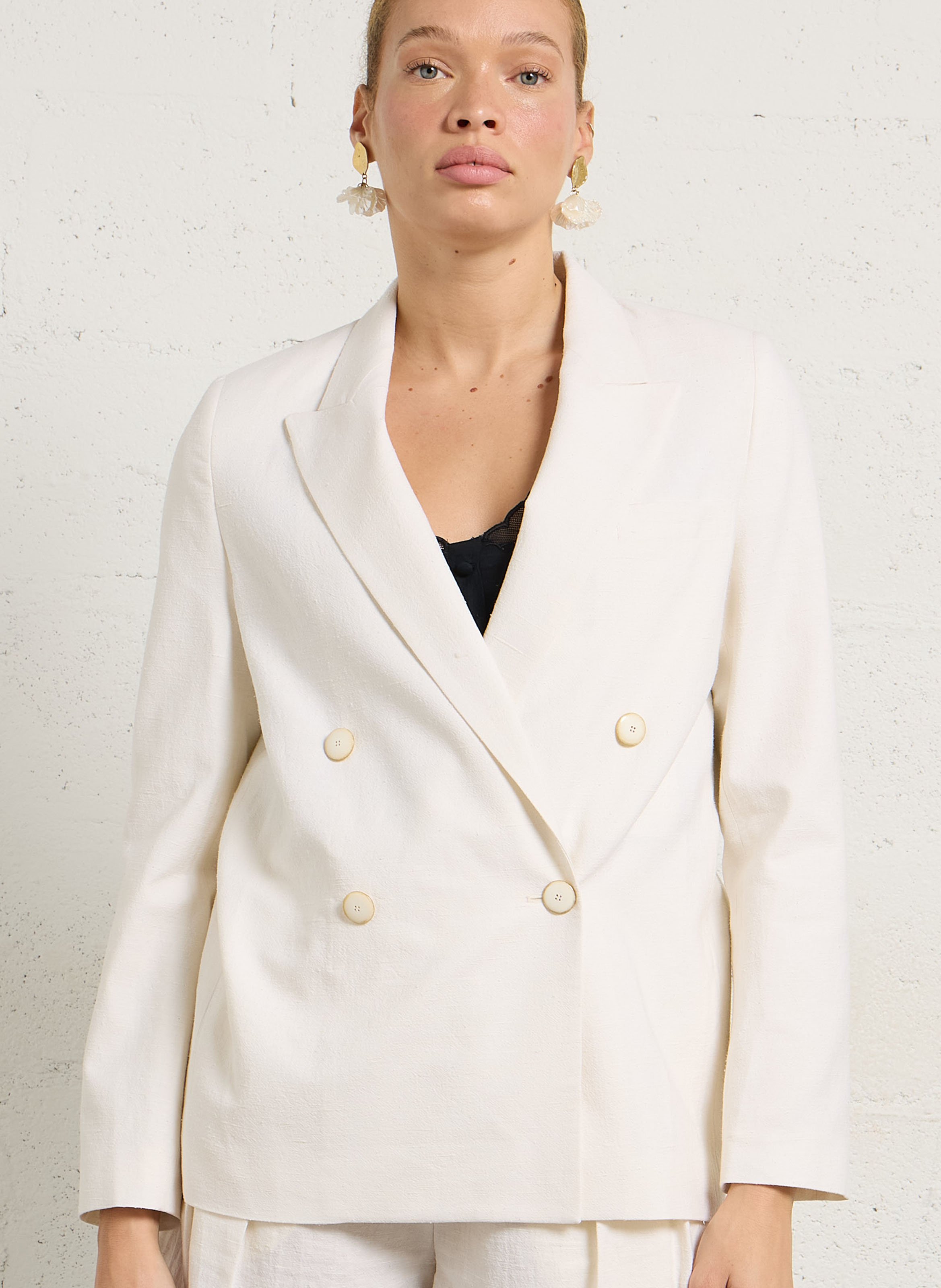 Katoenen blazer MASSCOB Wit