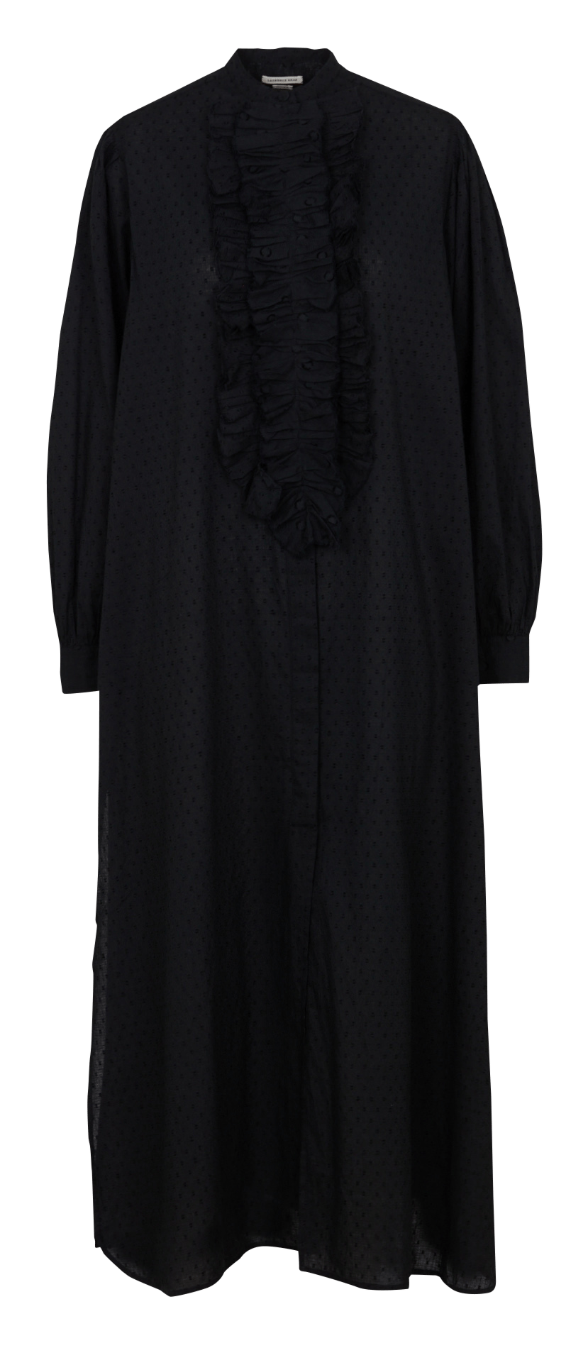 Long cotton dress with round neck LAURENCE BRAS Black