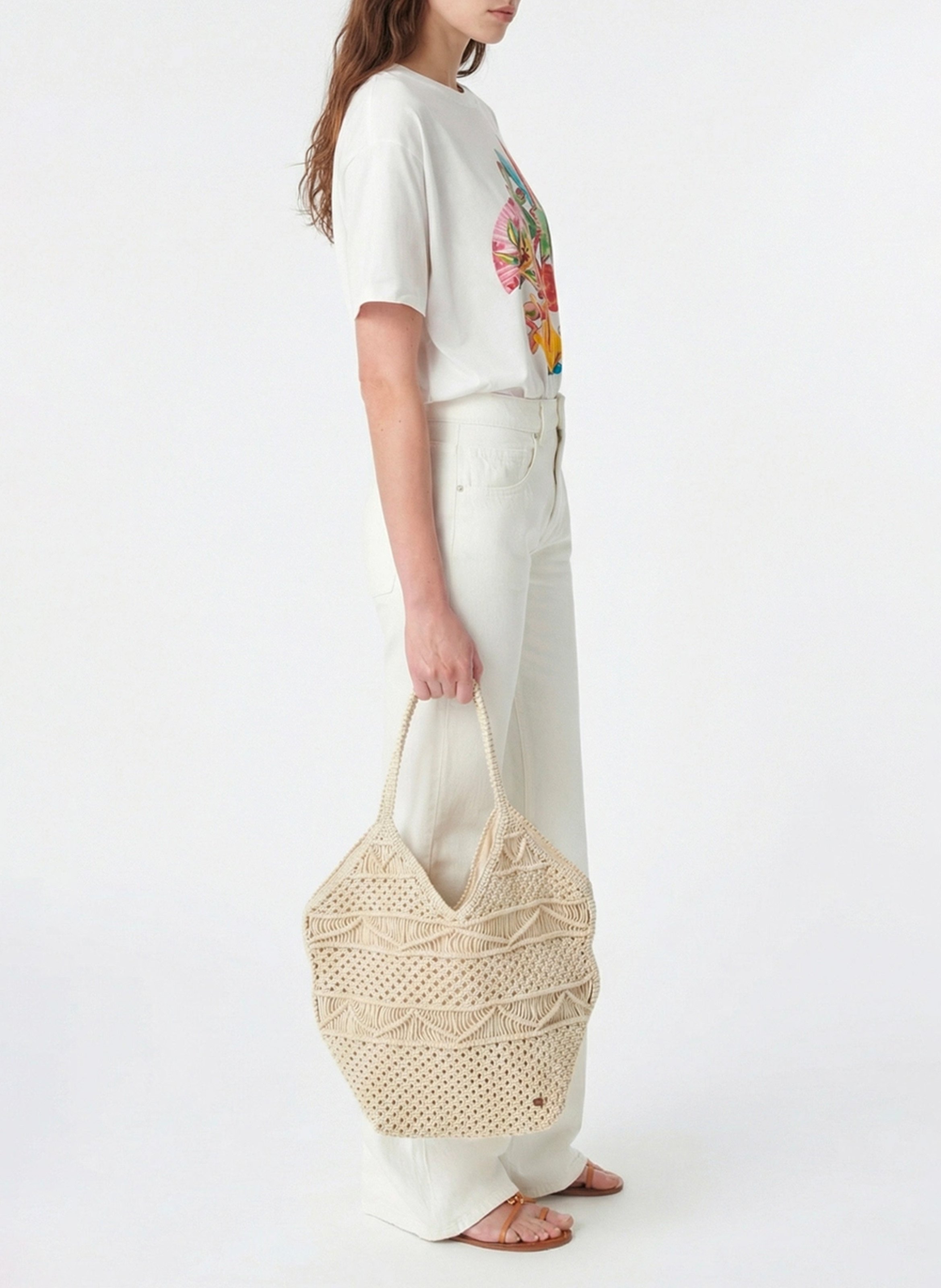 sac porté épaule en crochet VANESSA BRUNO Beige