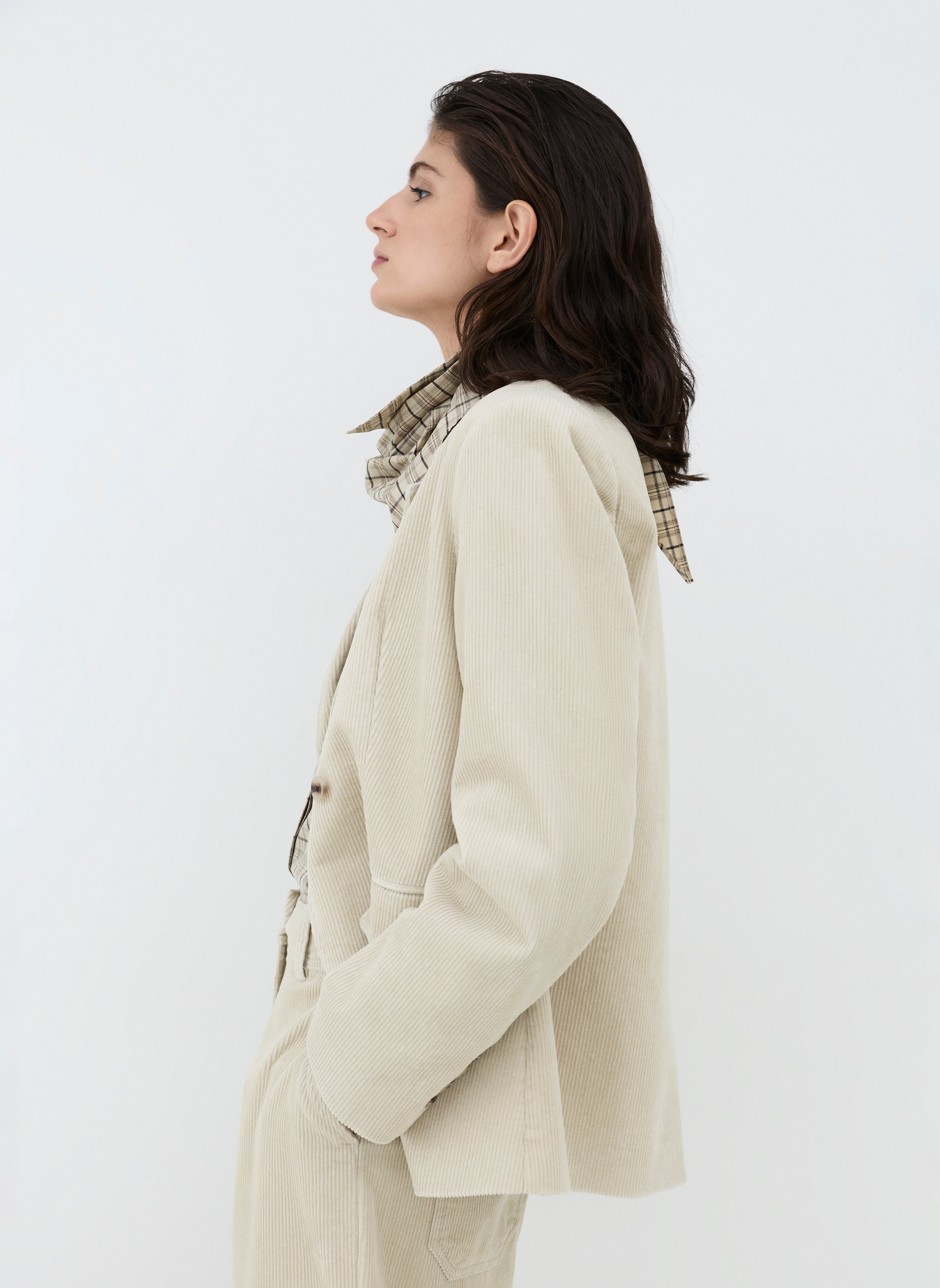Blazer in ribfluweel ROUGE EDIT Beige