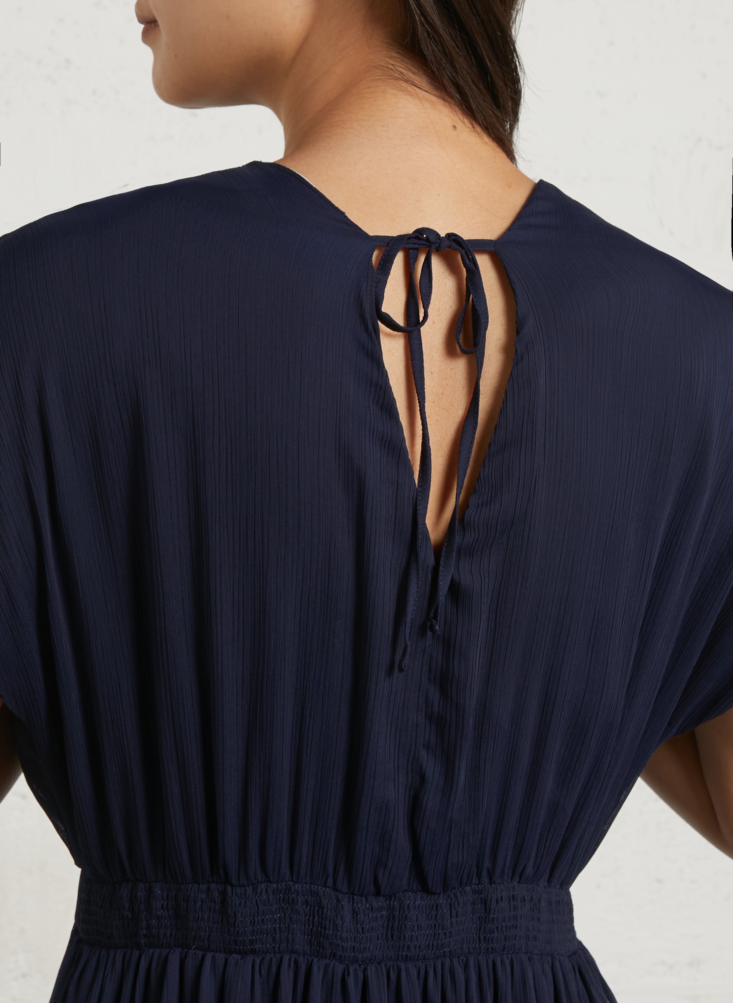 Halflange jurk met V-hals SUD EXPRESS Blauw